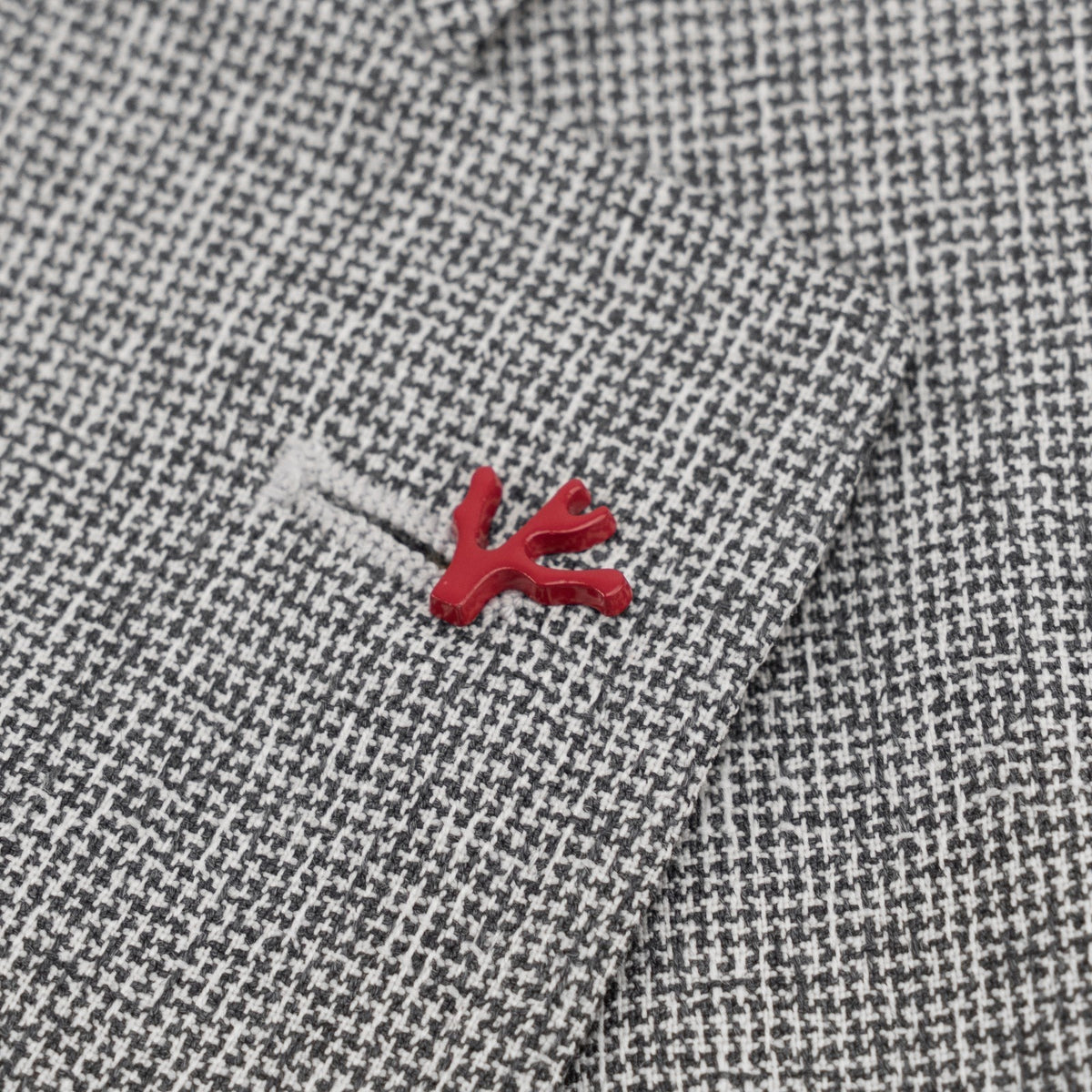 $6600 ISAIA NAPOLI "Capri" Gray Suit Fine Wool Micro Houndstooth 40 US 50 EU 8R