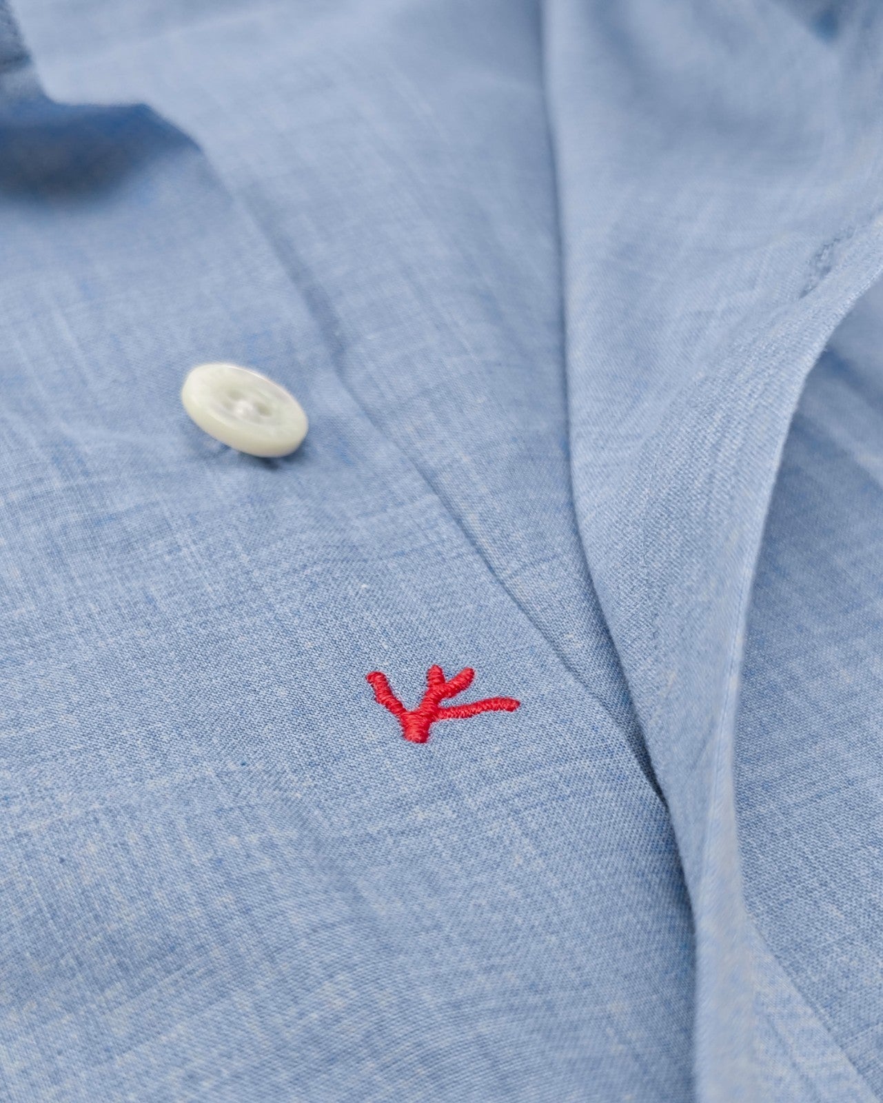 780$ ISAIA "Mix" Dress Pocket Shirt Blue Solid Lightwheight Cotton 16 - 41