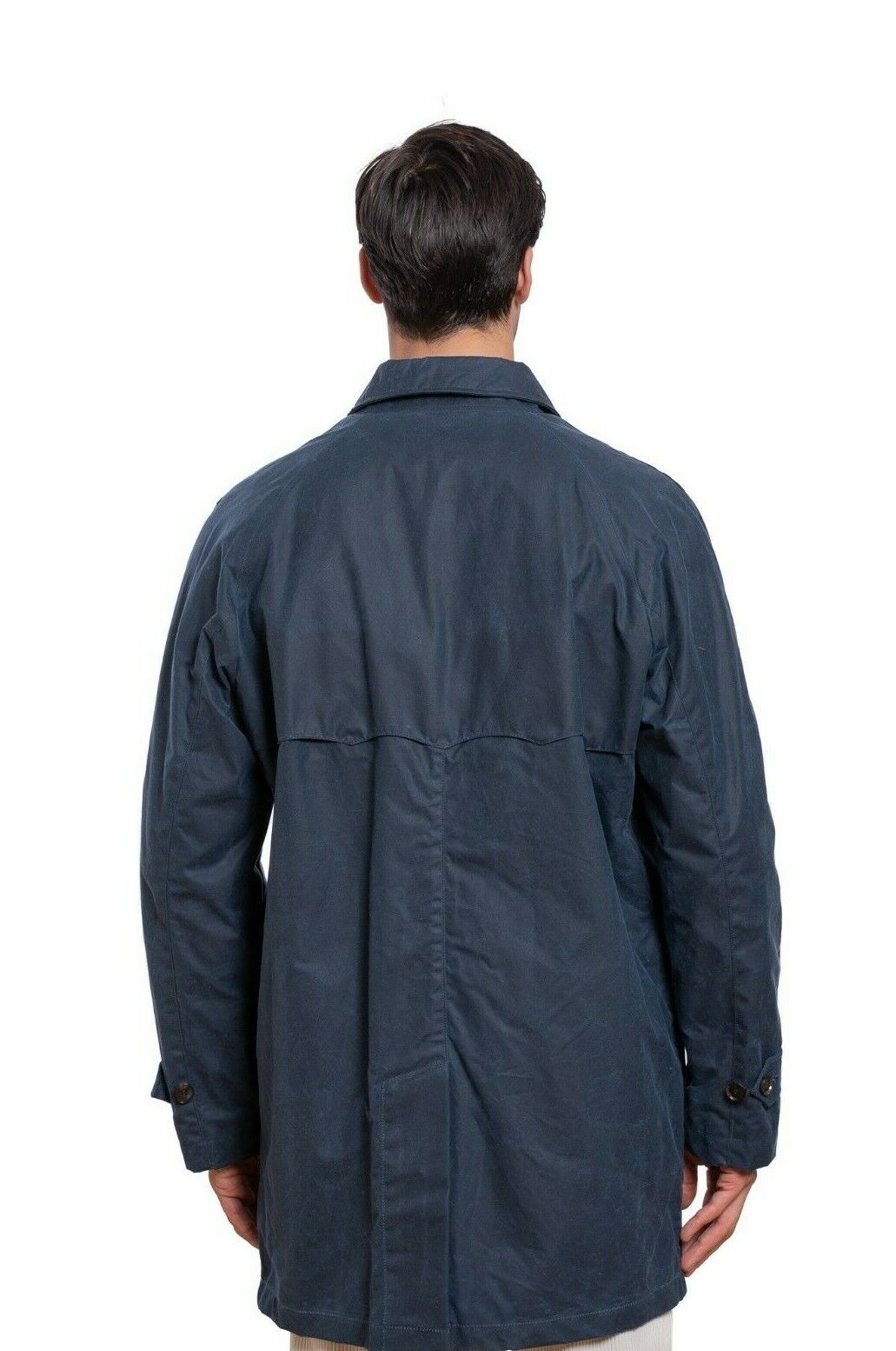 720$ BARACUTA G10 Winter Trench Coat Navy Wax Cotton by Stevensons of Scotland