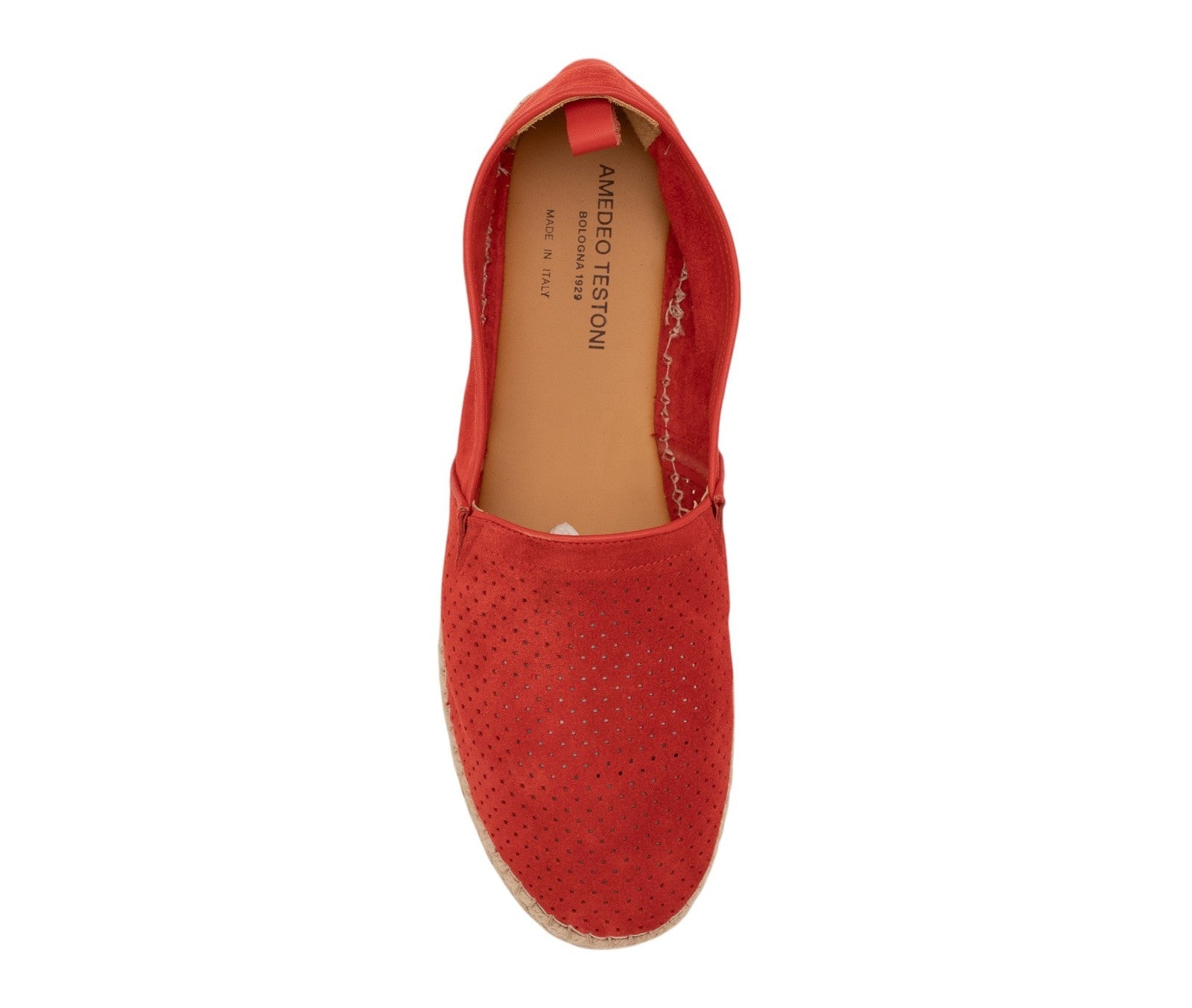 750$ TESTONI Espadrillas "Capri" Shoes Perf. Suede Red Glow 8 UK / 9 US / 42 IT