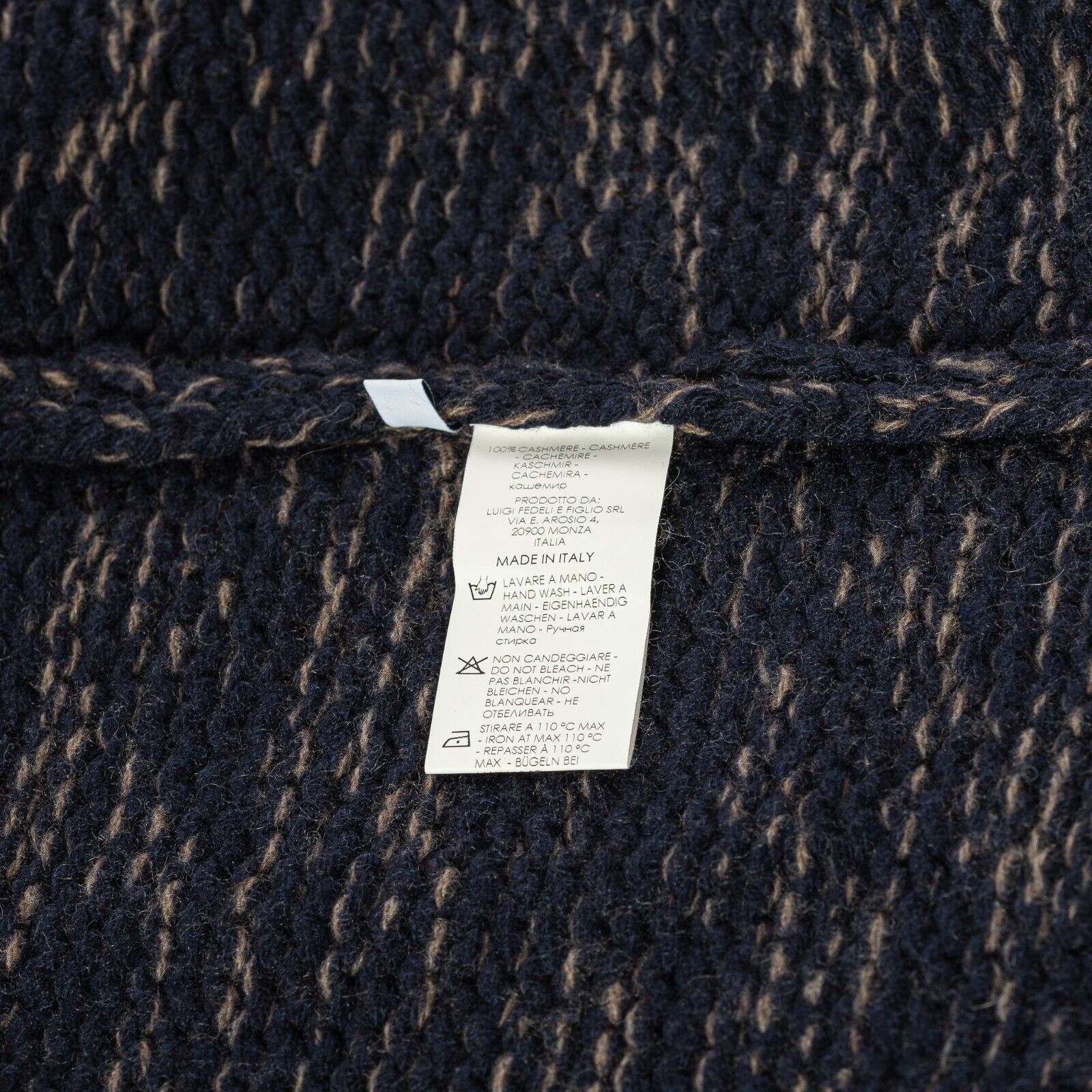 $1900 FEDELI CASHMERE Cardigan Bomber Thick 100% Cashmere Mouline 36 US / 46 EU