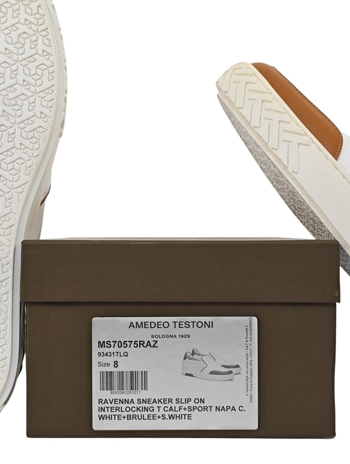 1100$ TESTONI "Ravenna" SlipOn Sneaker Interlocking Calf 8 UK / 9 US / 42 IT