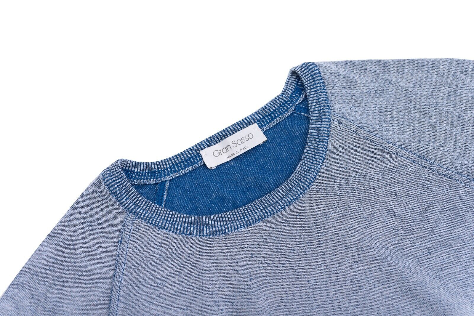 Italian Luxury Knitwear GRAN SASSO Sweatshirt Sweater Blue Cotton 40 US / 50 EU