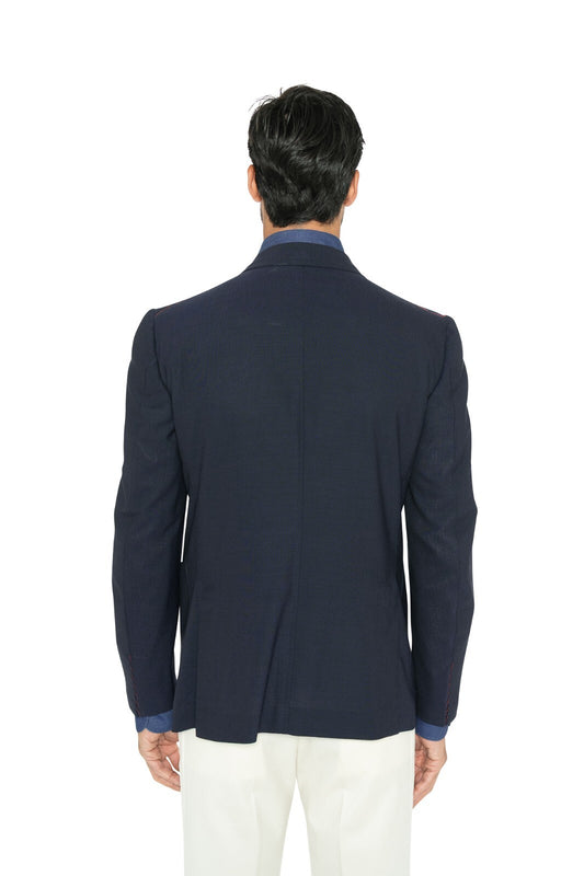 $5500 ISAIA NAPOLI Blue Navy Hand Sewn Double Breasted Jacket Sport Coat Wool