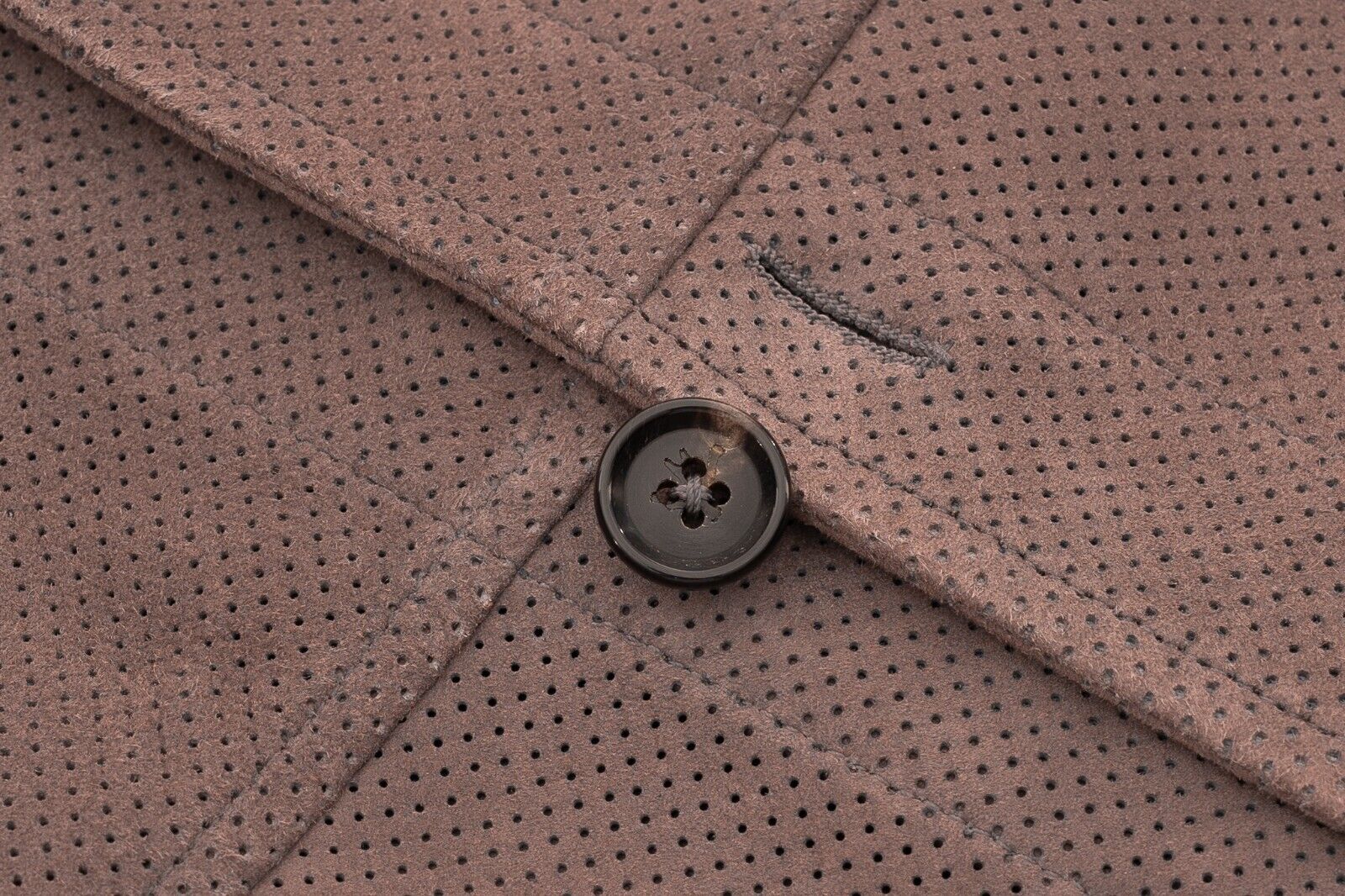 $3500 ISAIA NAPOLI Antique Pink Overshirt Jacket Perforated Lambskin 38 US 48 EU