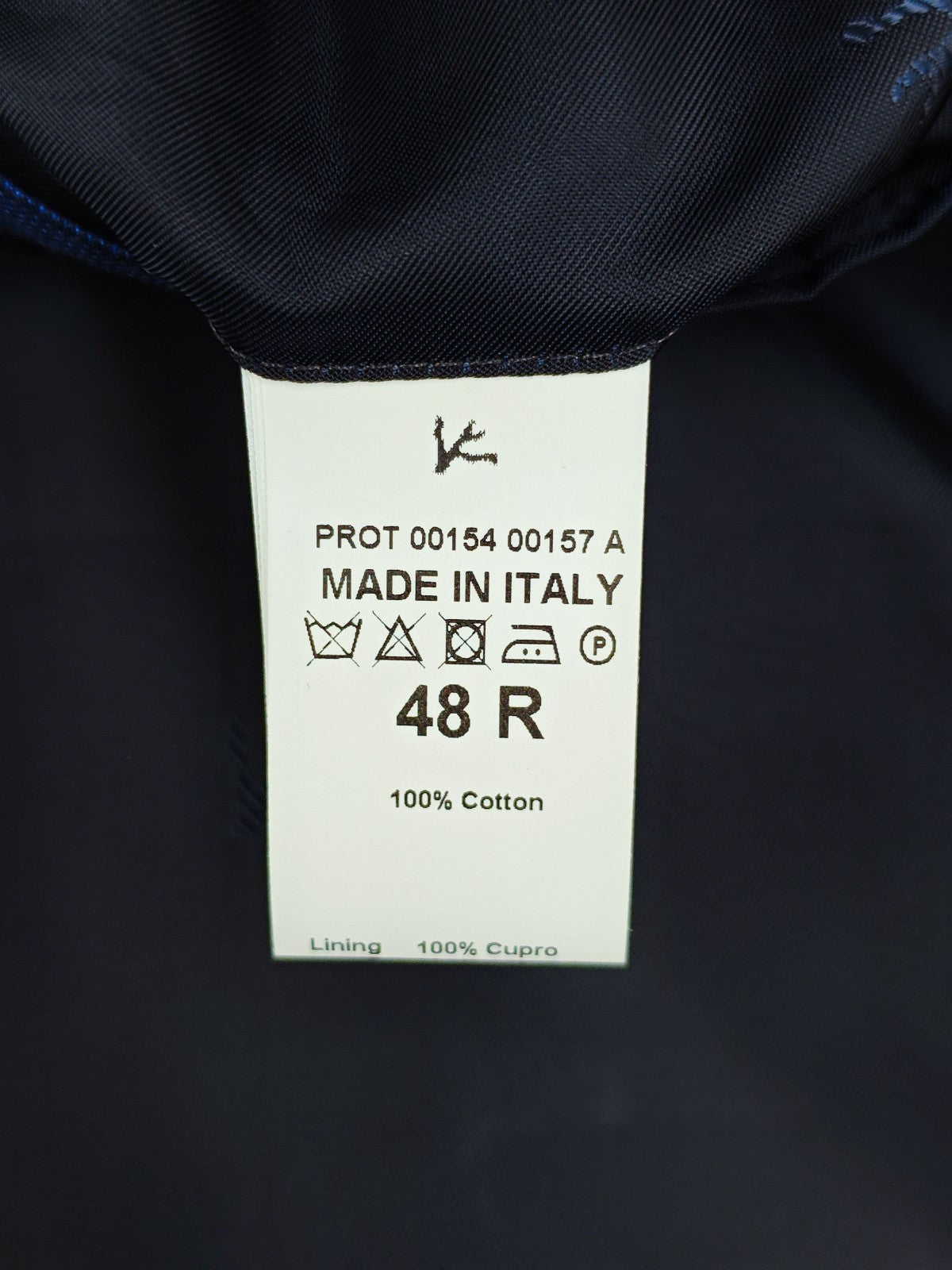 $6470 ISAIA NAPOLI Blue Jacket Sport Coat SEA ISLAND Cotton 38 US / 48 EU R