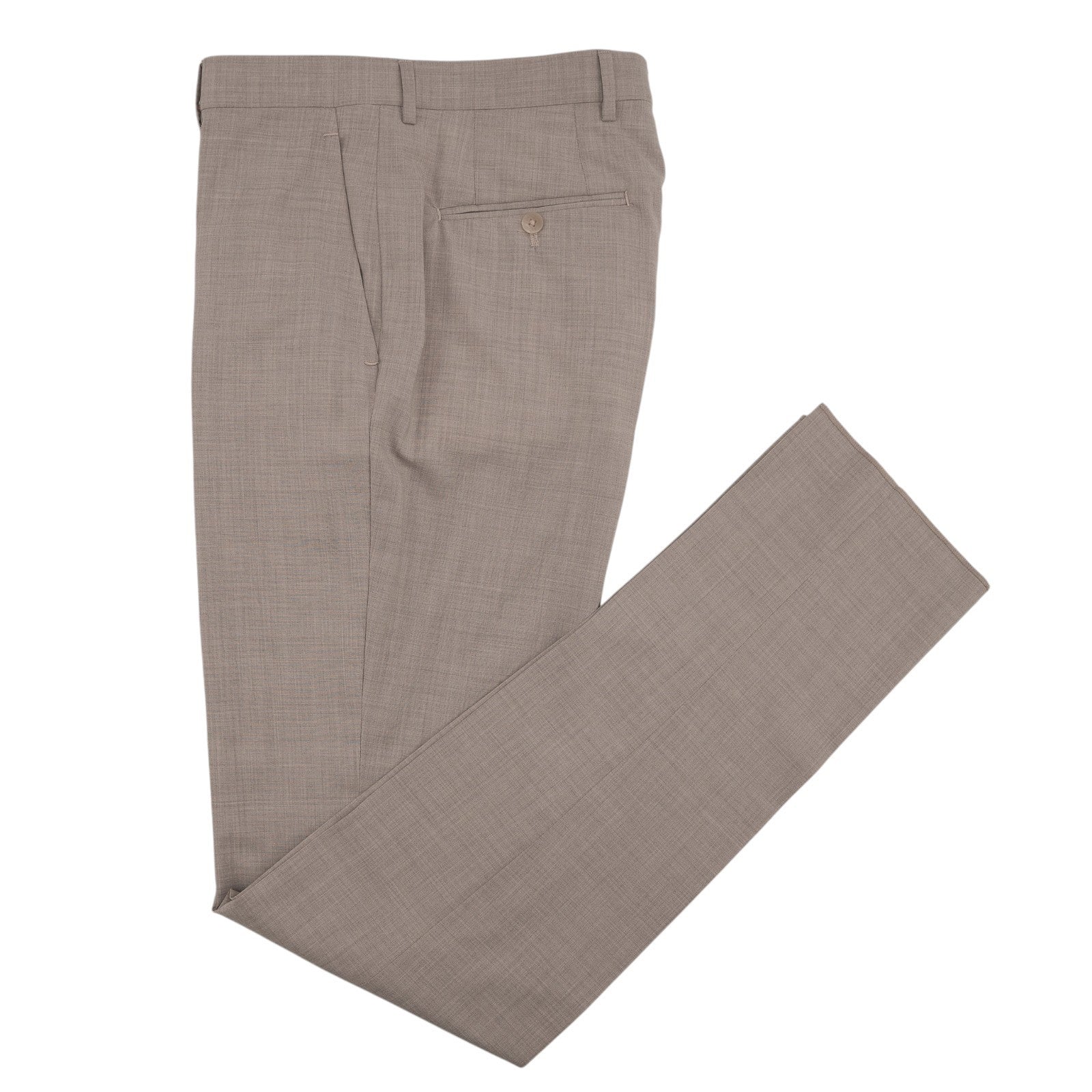 1550$ ISAIA Hand-Sewn Tapered Dress Pant Fine Wool Solid Beige 30 US / 46 EU 8R