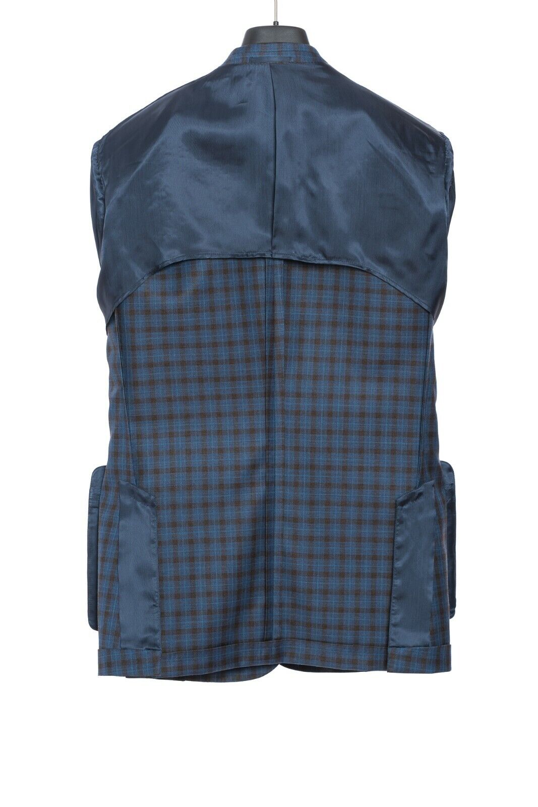 2450$ BELVEST Jacket Blazer Blue Checks Fine Wool Super 130's 38 US / 48 EU 7R