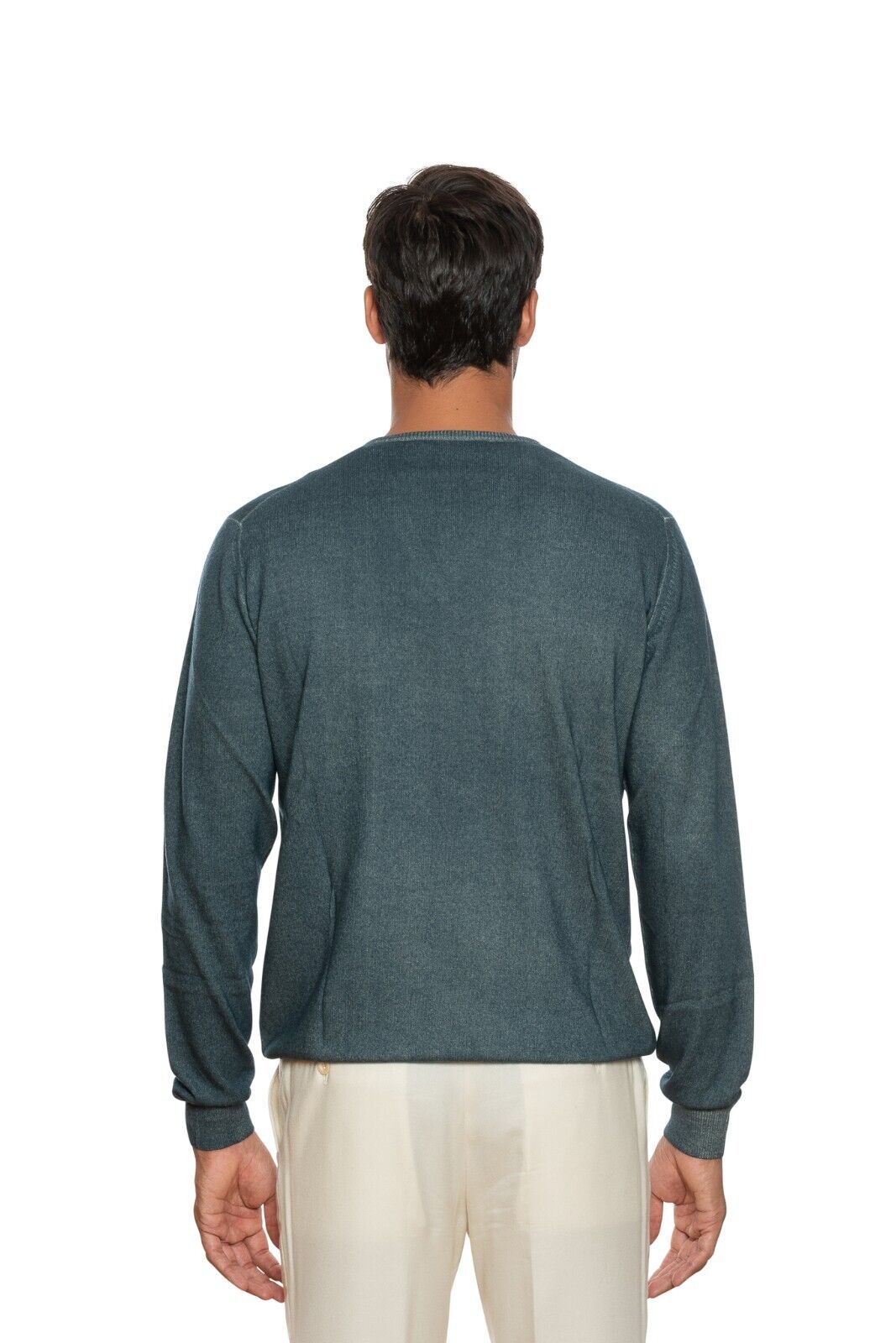 440$ DELLA CIANA CASHMERE Sweater Merinos Wool / Cashmere Green Dyed 40 US 50 EU
