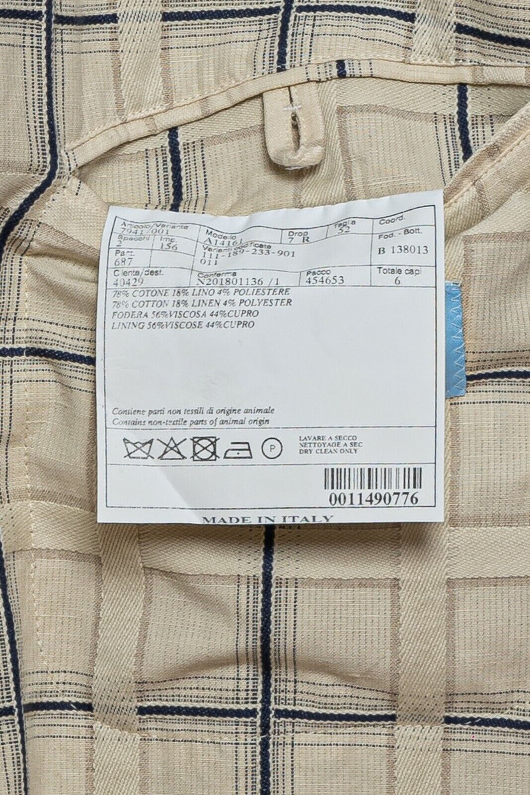 $2690 Belvest Ivory Sport Suit Linen Cotton SAN GALLO Fabric 7R Slim Fit