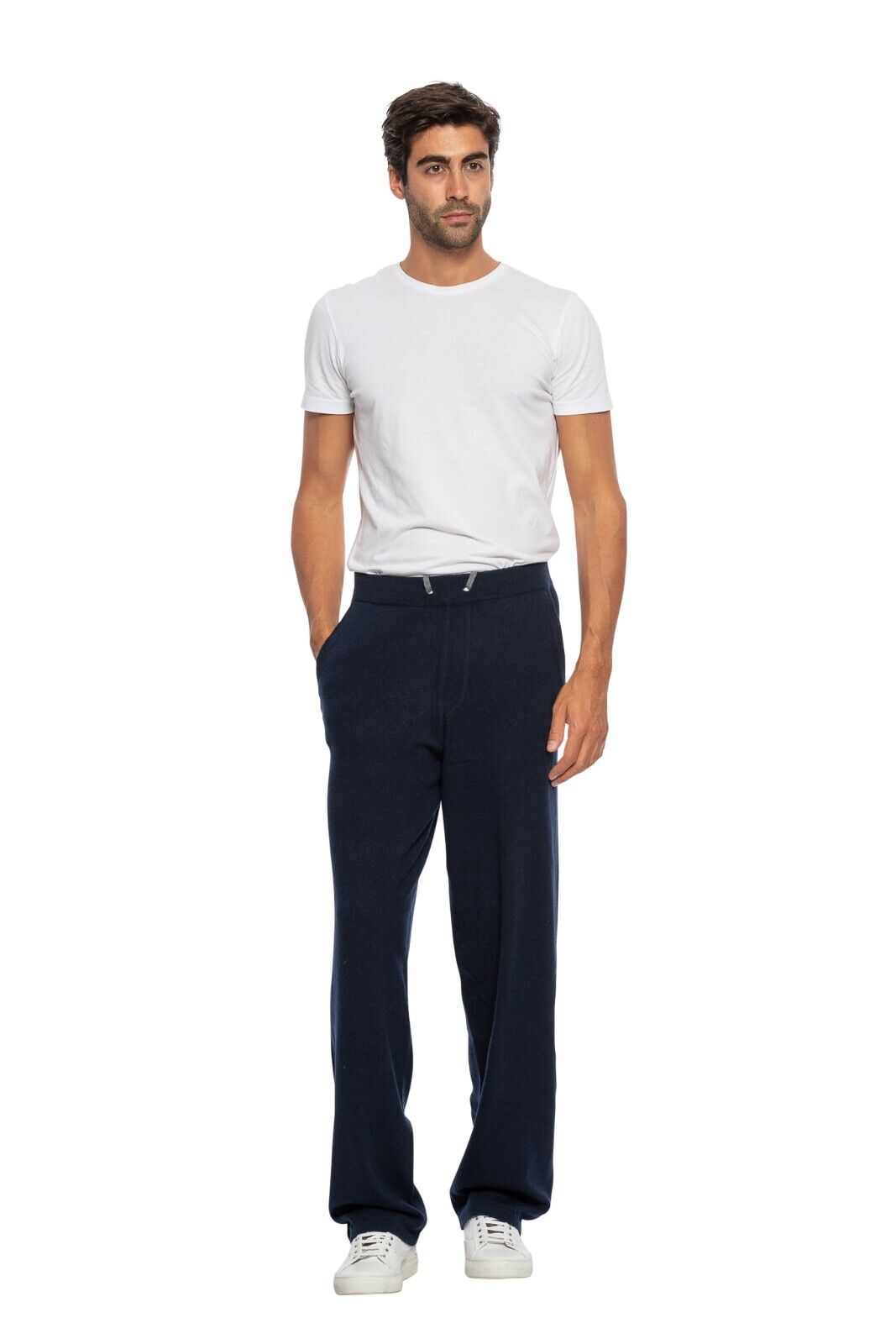 1200$ FEDELI CASHMERE Pant Joggers Sweatpants Blue 100% Soft Cashmere