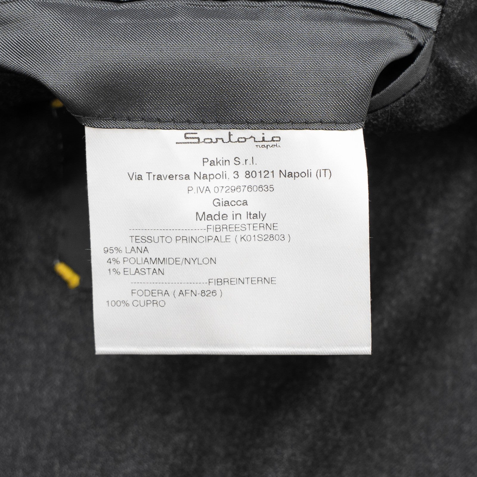 1800$ SARTORIO KITON NAPOLI Dark Gray Jacket Sport Coat Wool 44 US / 54 EU 8R