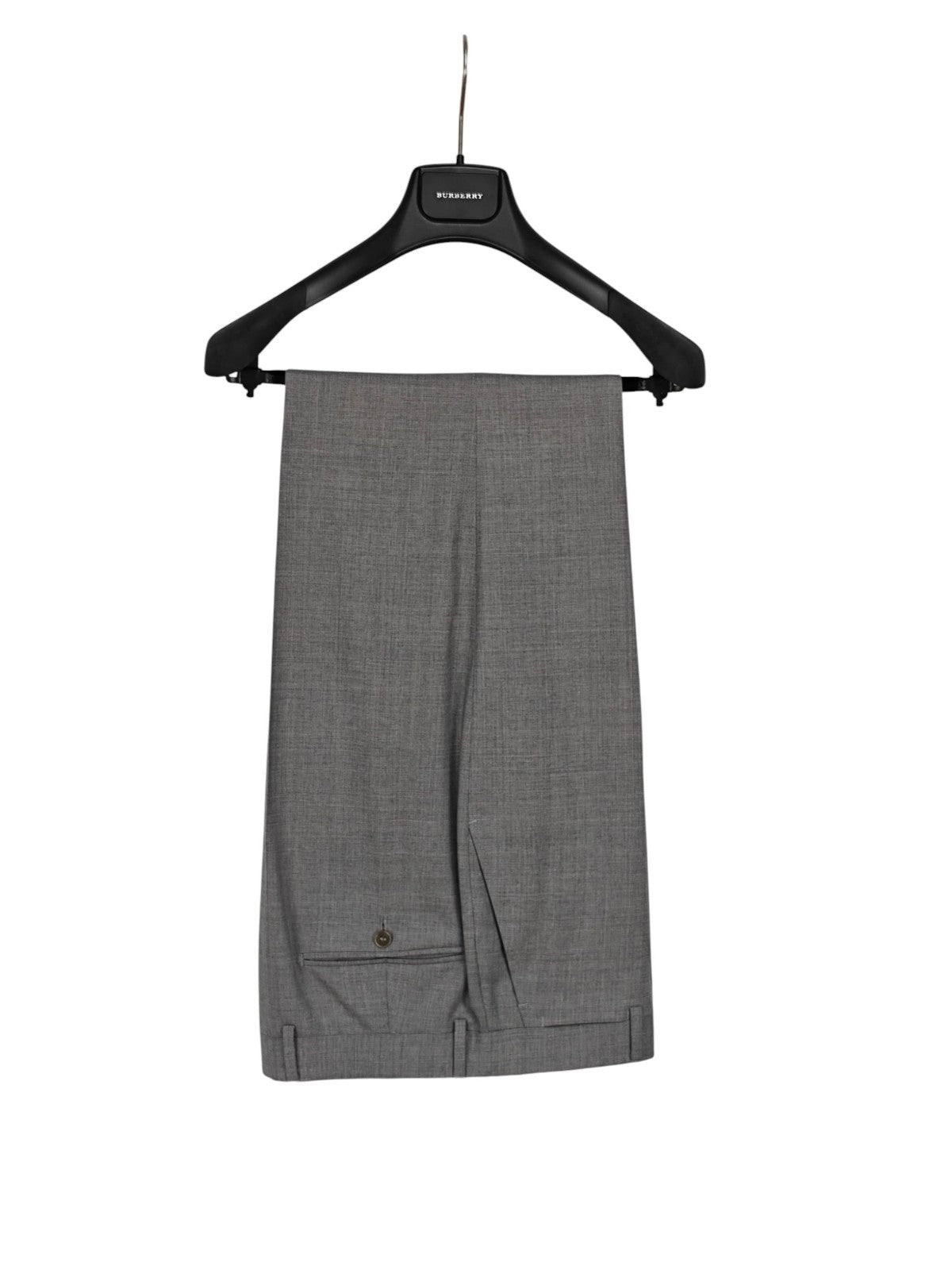 $1800 BURBERRY LONDON Gray Solid Suit Fine Wool Super 110's Regular