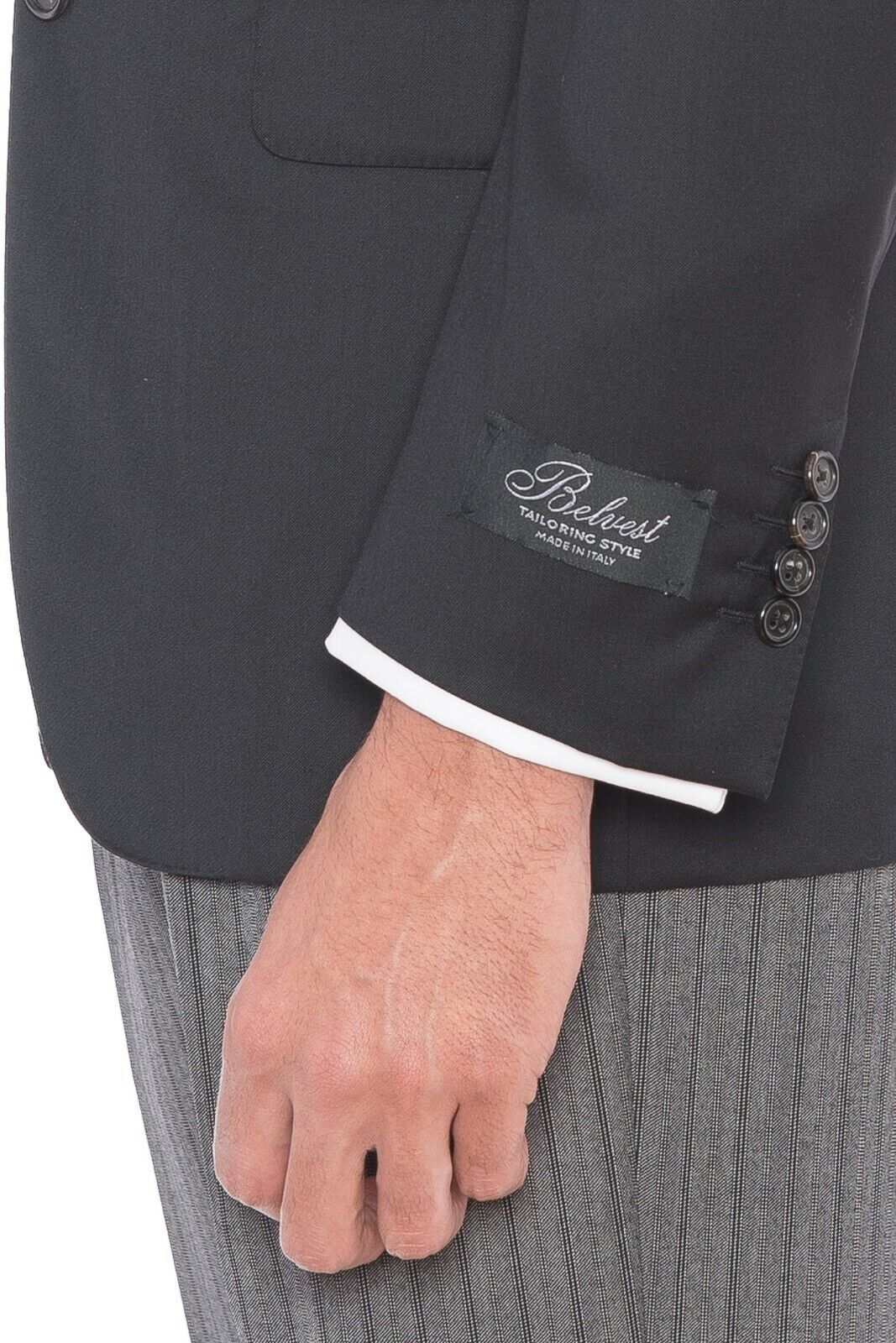 BELVEST Fine Wool Super 150's Black Formal 3 Pieces Suit 40 US / 50 EU 7R