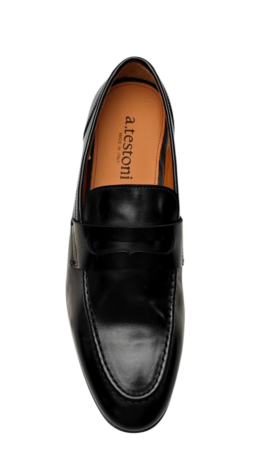 1250$ TESTONI Penny Loafer Shoes Top Calf Black 8 UK / 9 US / 42 IT