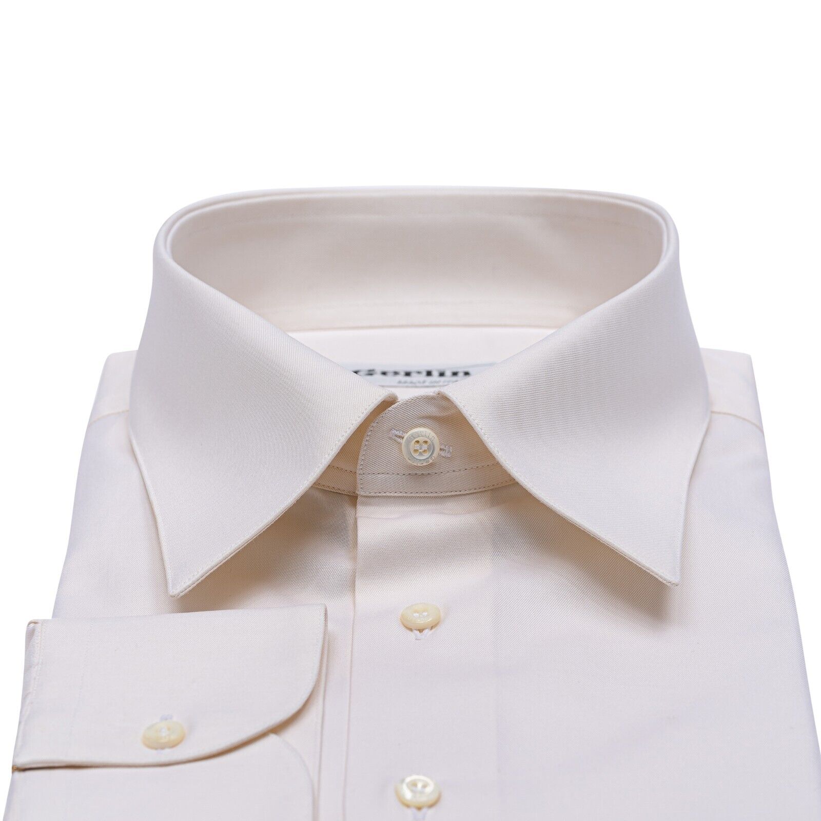 690$ ITALIAN LUXURY GERLIN Shirt Ivory Fine Cotton 1P ZILLI