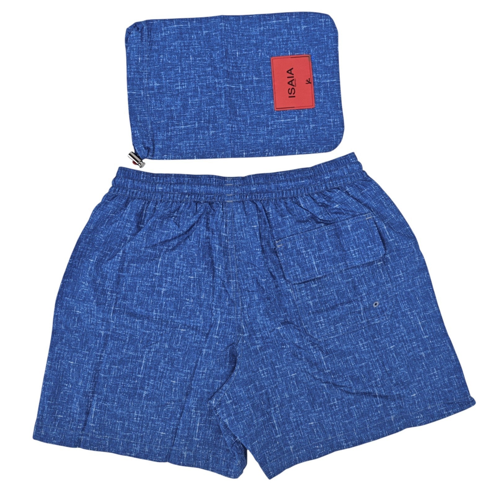 395$ ISAIA NAPOLI Blue Printed Swimsuit Swim Trunks whit Drawstring Waist