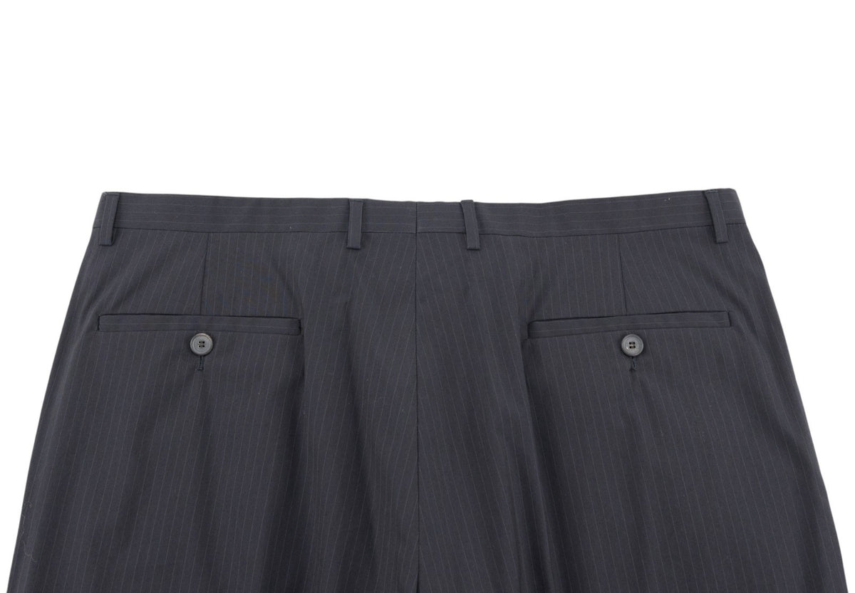 2450$ JIL SANDER Dark Blue Wool Suit Striped Fine Cotton Blend 42 US / 52 IT