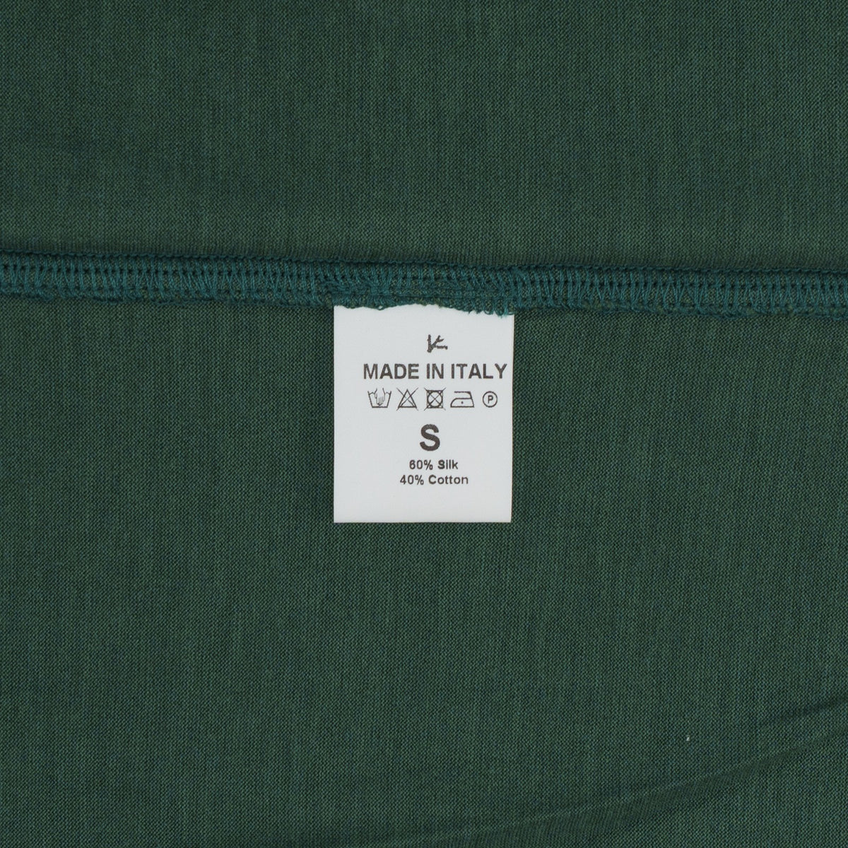 700$ ISAIA NAPOLI Green Hand-Sewn T-Shirt Jersey Cotton / Silk S Made in Italy