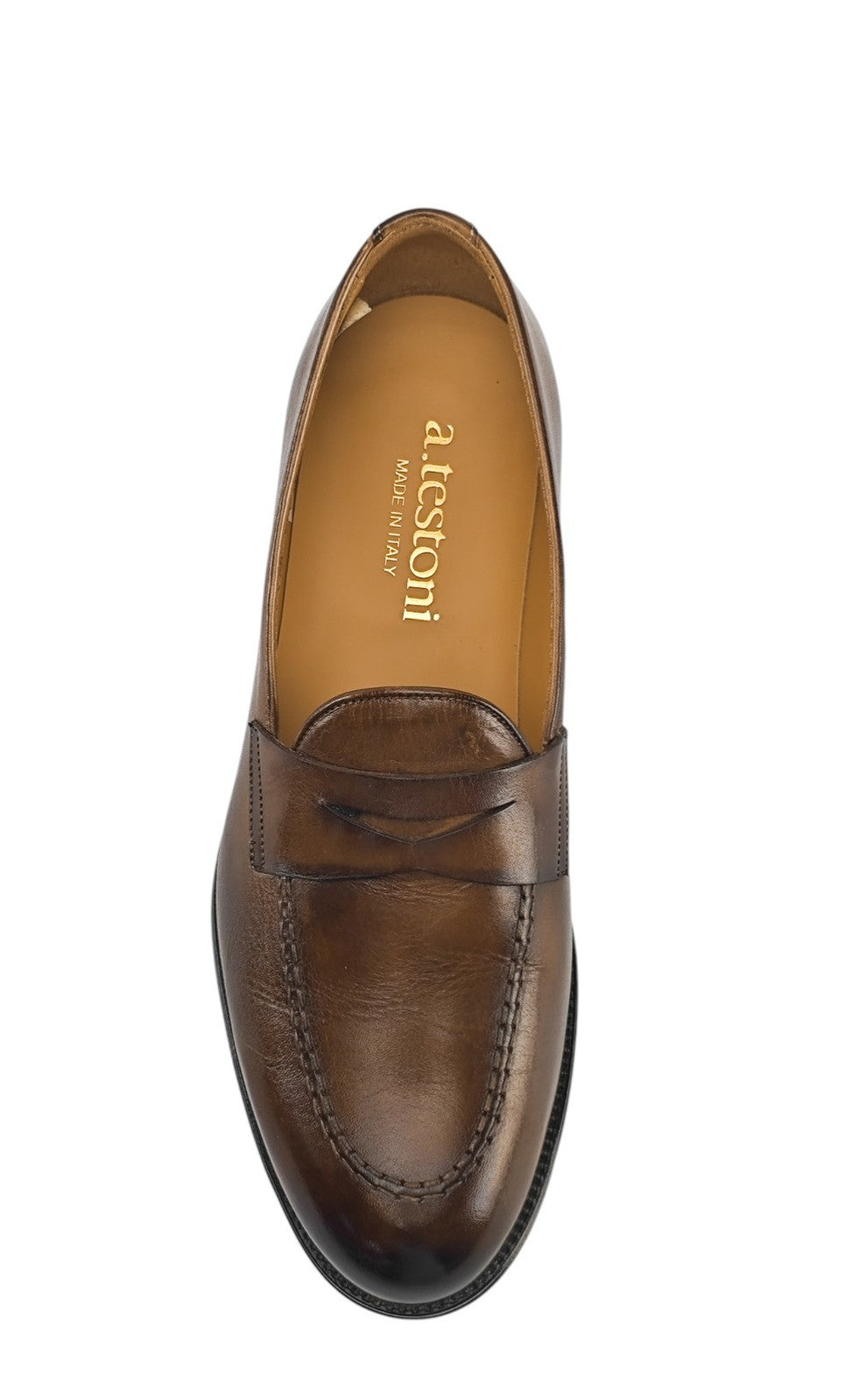 1250$ TESTONI Loafer Shoes Antique Lux Calf Caramel 8 UK / 9 US / 42 IT