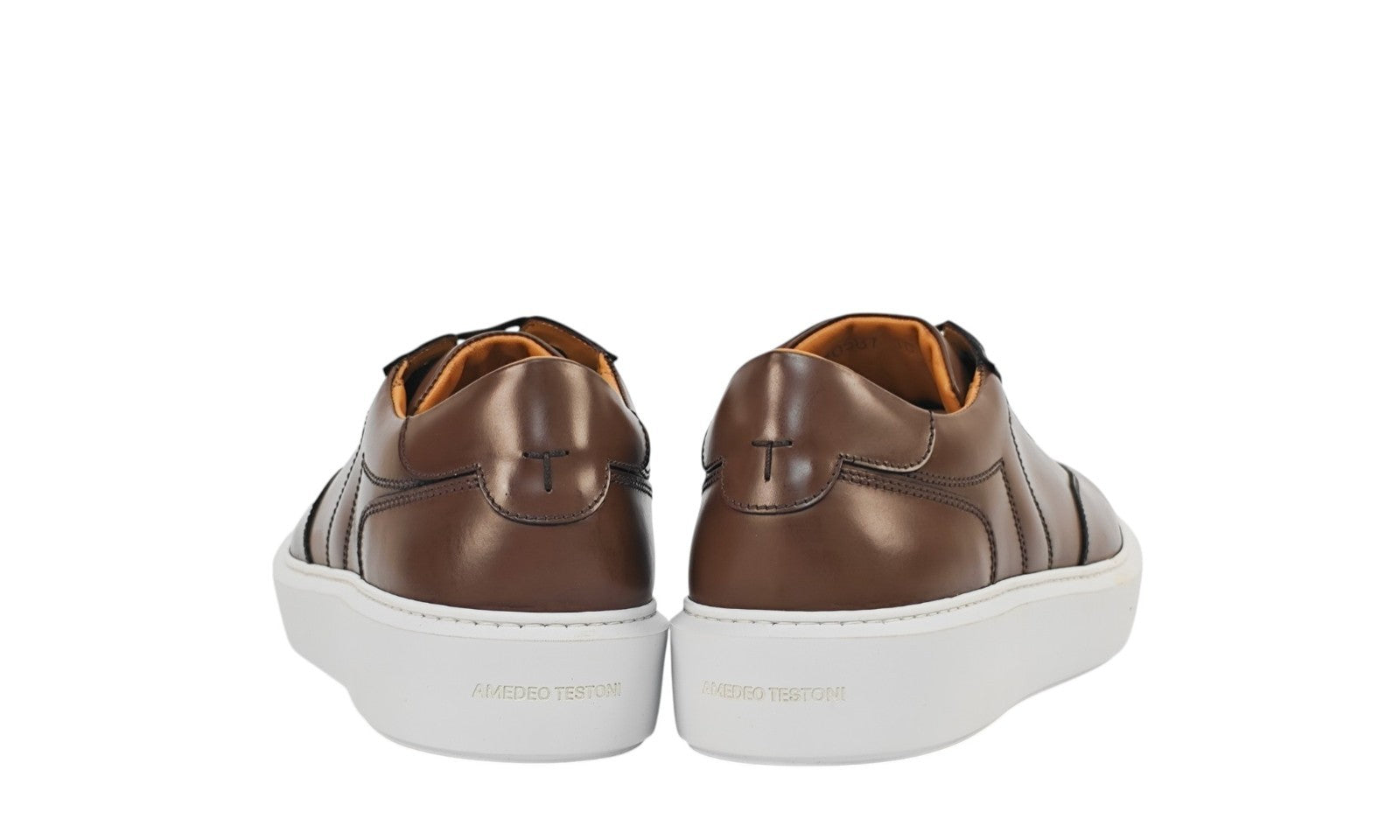 950$ TESTONI "Paestum" Brown Sneaker Burnishe Calf + Suede 10 UK 11 US 44 IT