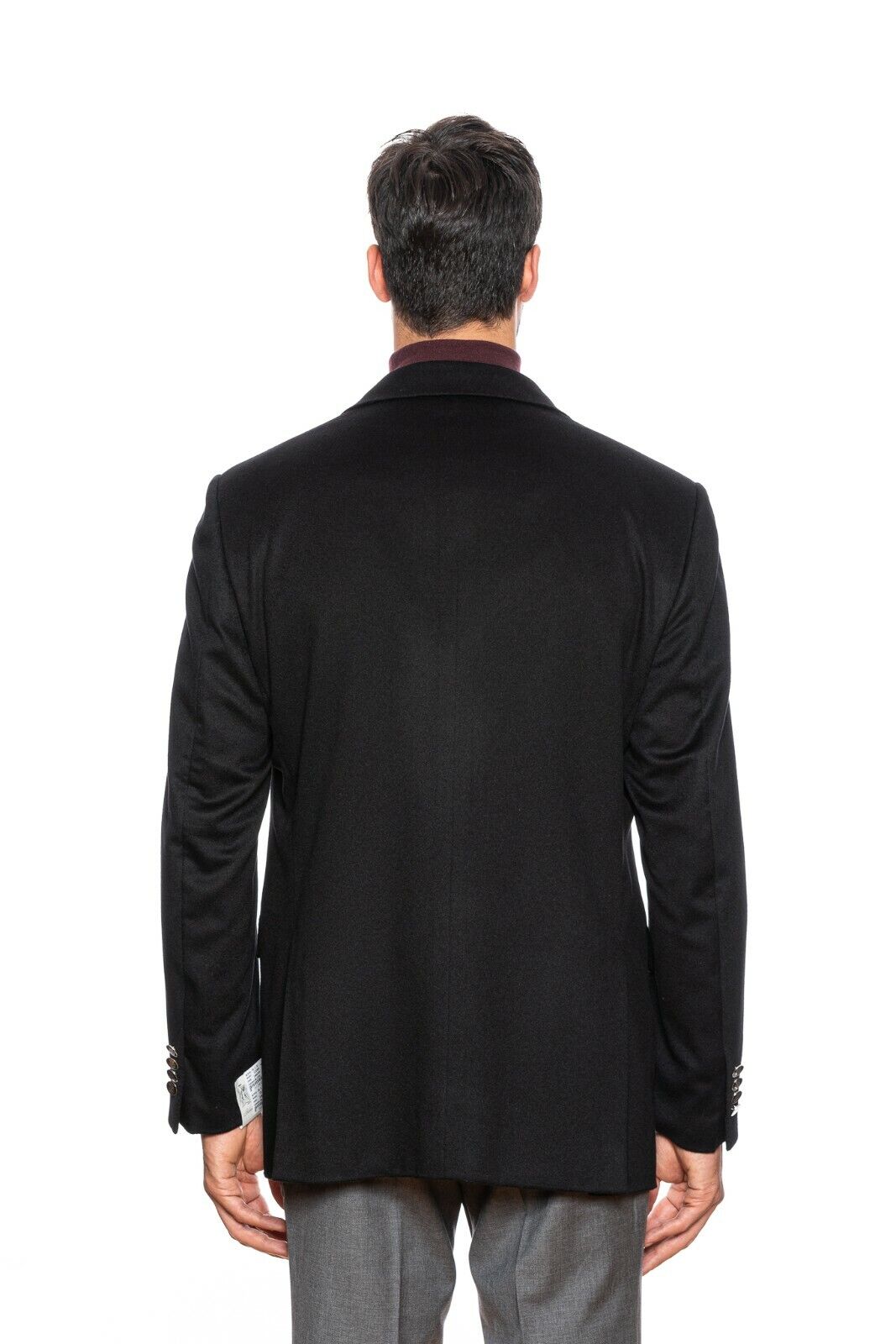 $3050 BELVEST Black Pure Cashmere Jacket + Vest Double Breasted 50 US / 60 EU 6R