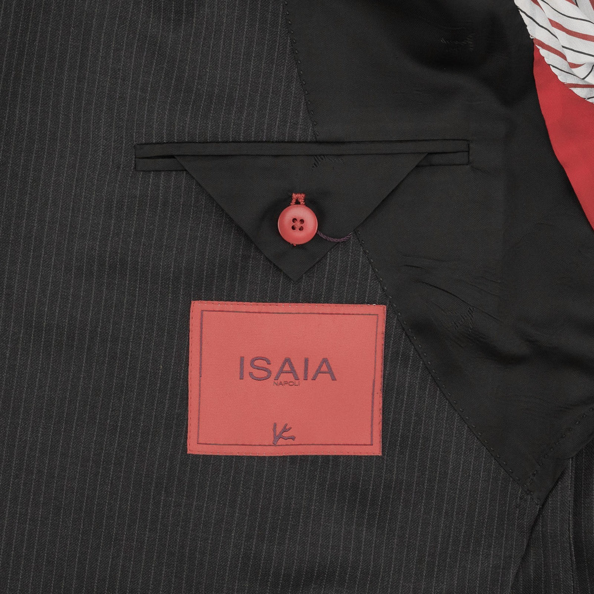 $6850 ISAIA NAPOLI "Capri" Charcoal Gray Suit Hand-Sewn Fine Wool Striped