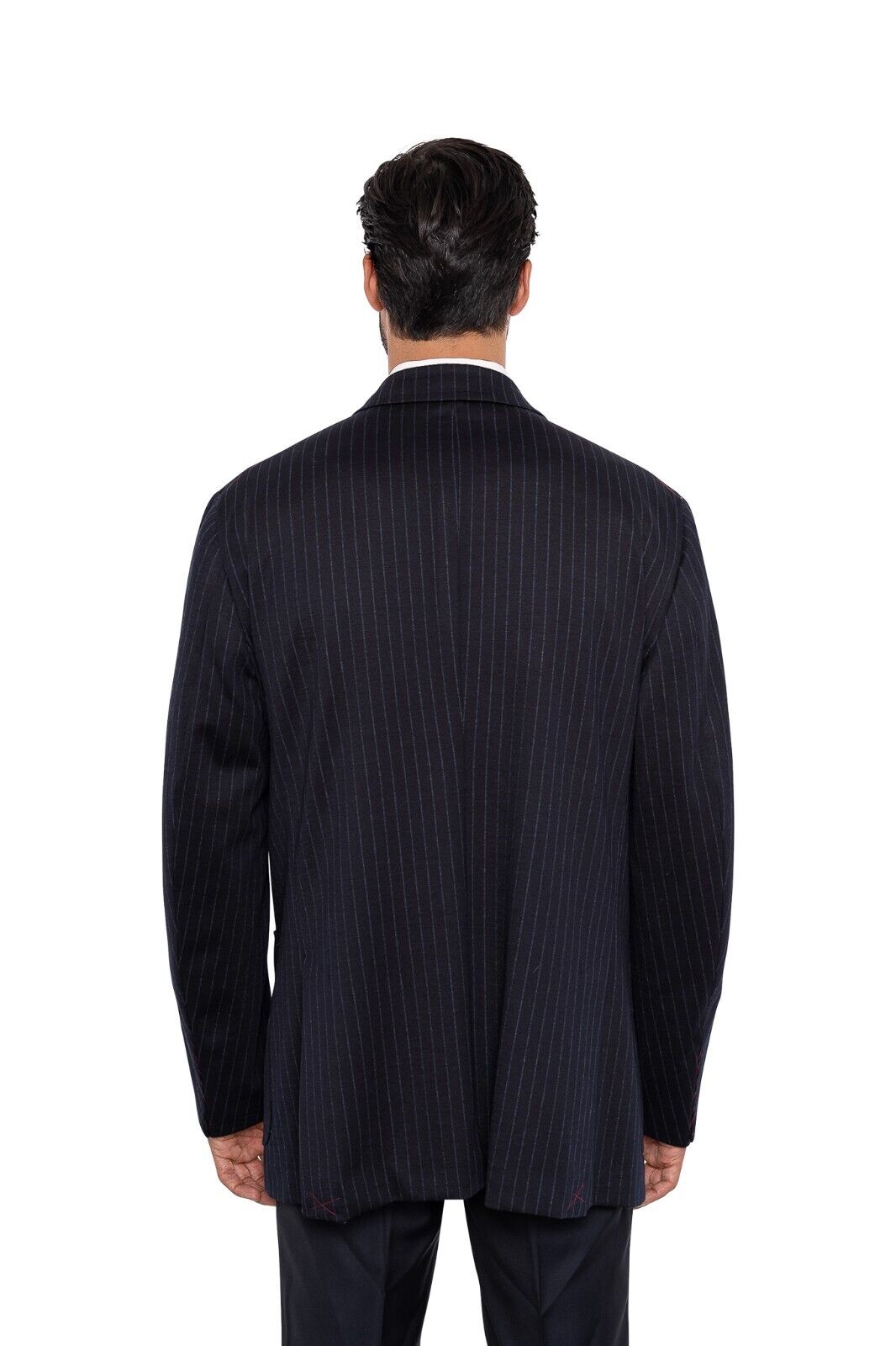 $4200 ISAIA NAPOLI Blue Striped Blazer Sport Coat Jersey Wool  50 US / 60 EU 7R