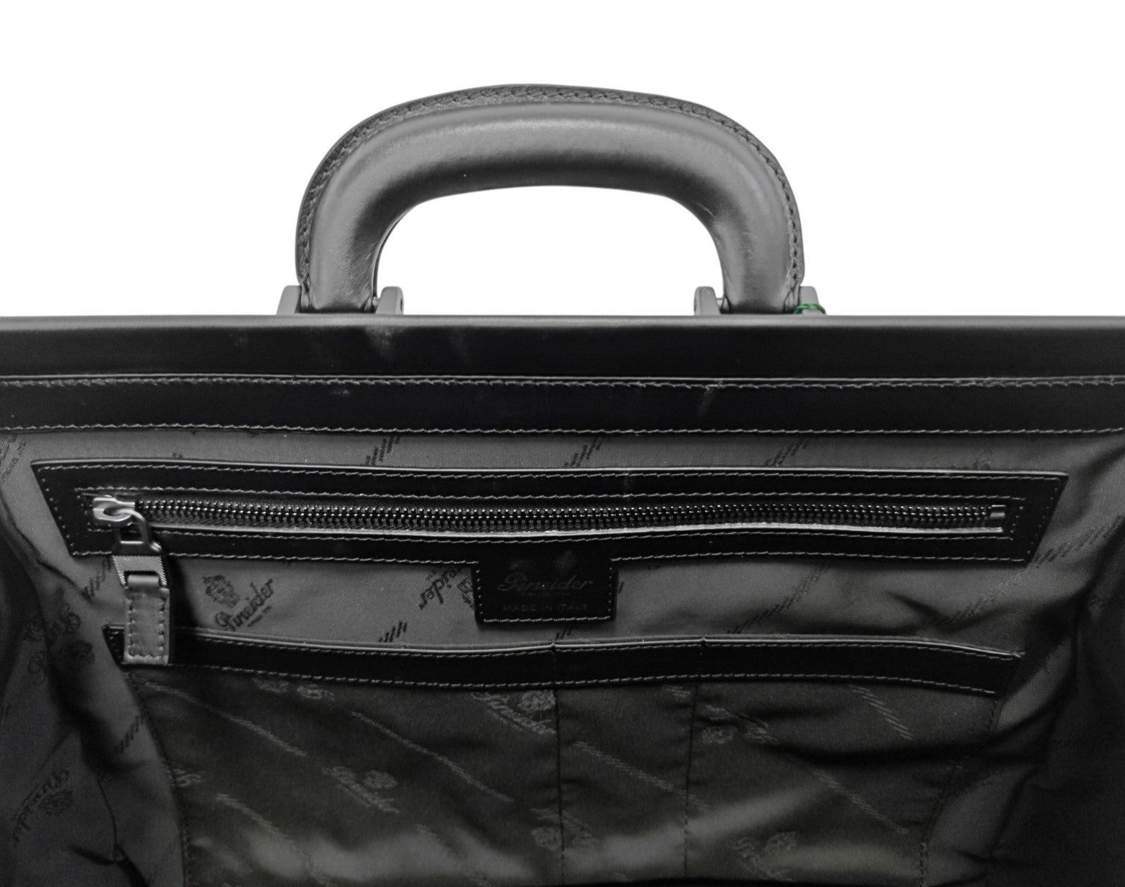 1450$ PINEIDER FIRENZE 1774 Grained Calf Work Doctor Bag Laptop Black