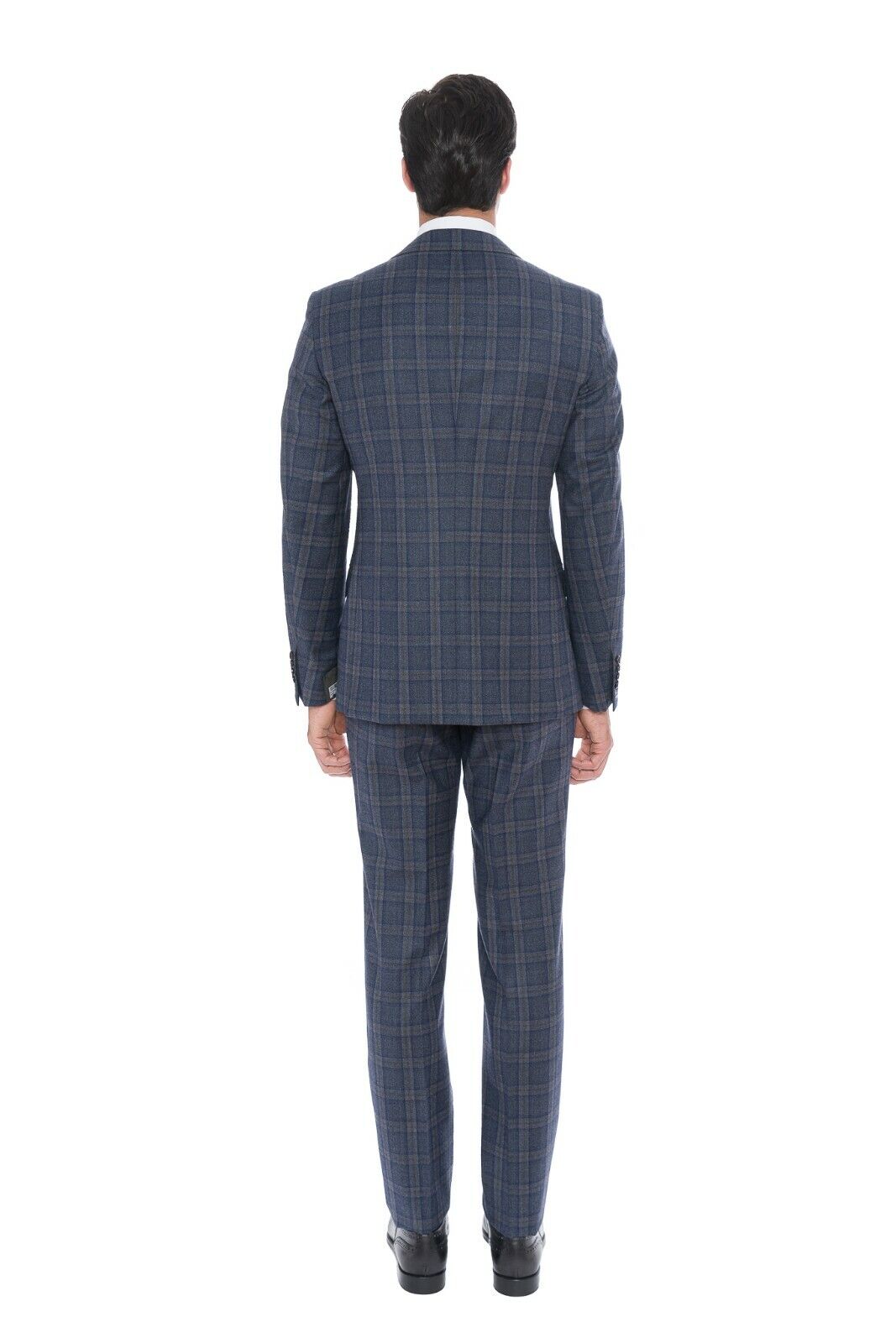 $2780 Belvest Wool Blue Check Suit 40 US / 50 EU Drop 7R Fall / Winter 2018