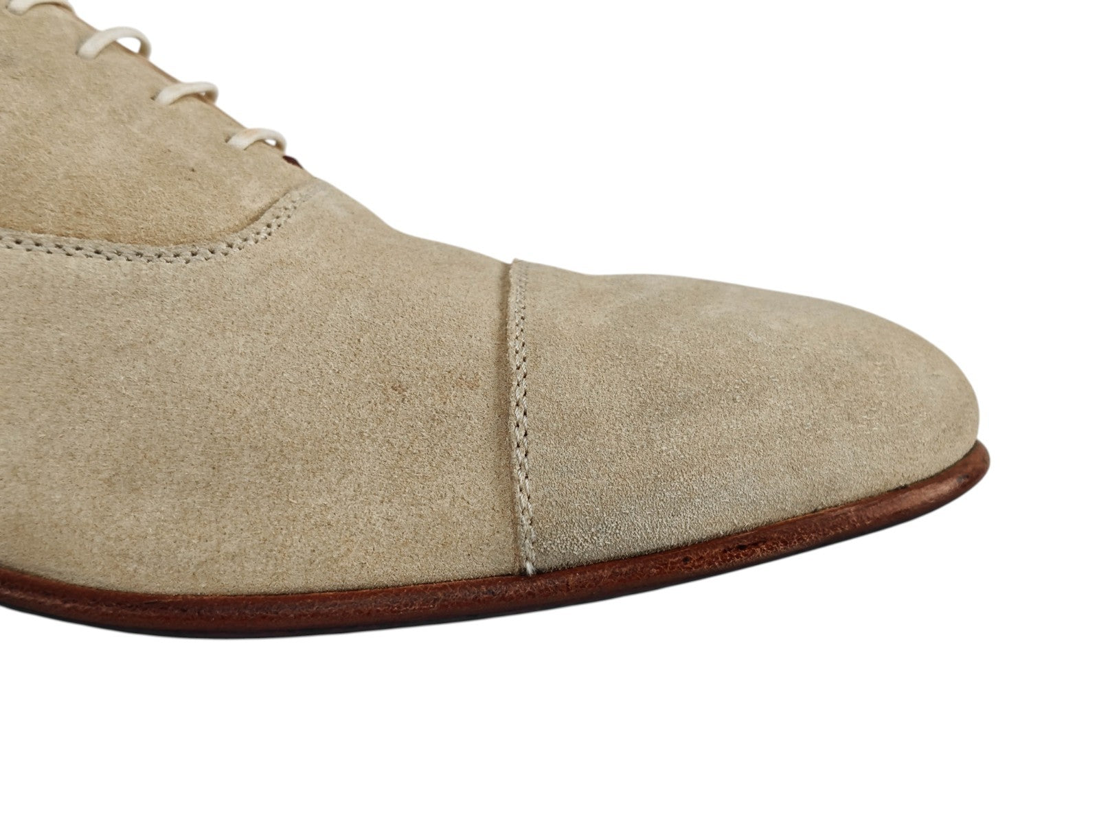 950$ TESTONI Bologna 1929 " Portonovo " Oxford Suede Beige 8 UK / 9 US / 42 IT