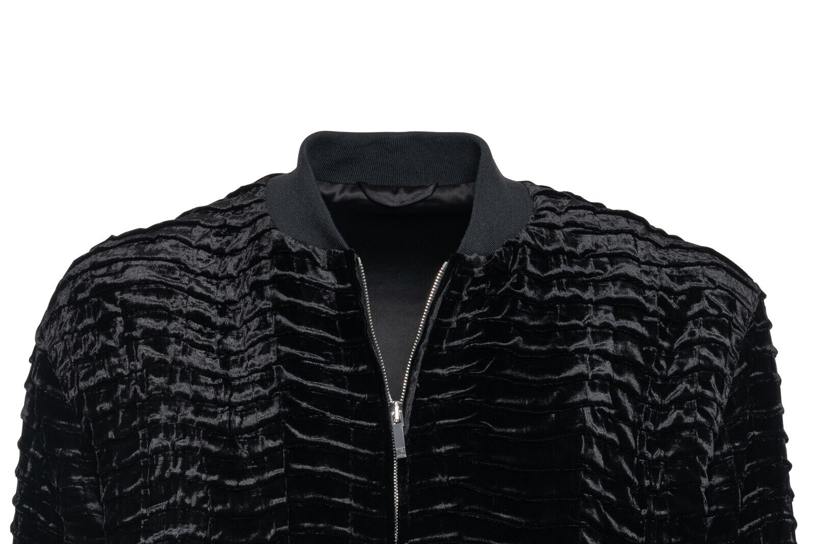 2000$ ITALO FERRETTI Bomber Jacket Velvet "REPTILE" Lining in Silk 42 US / 52 EU