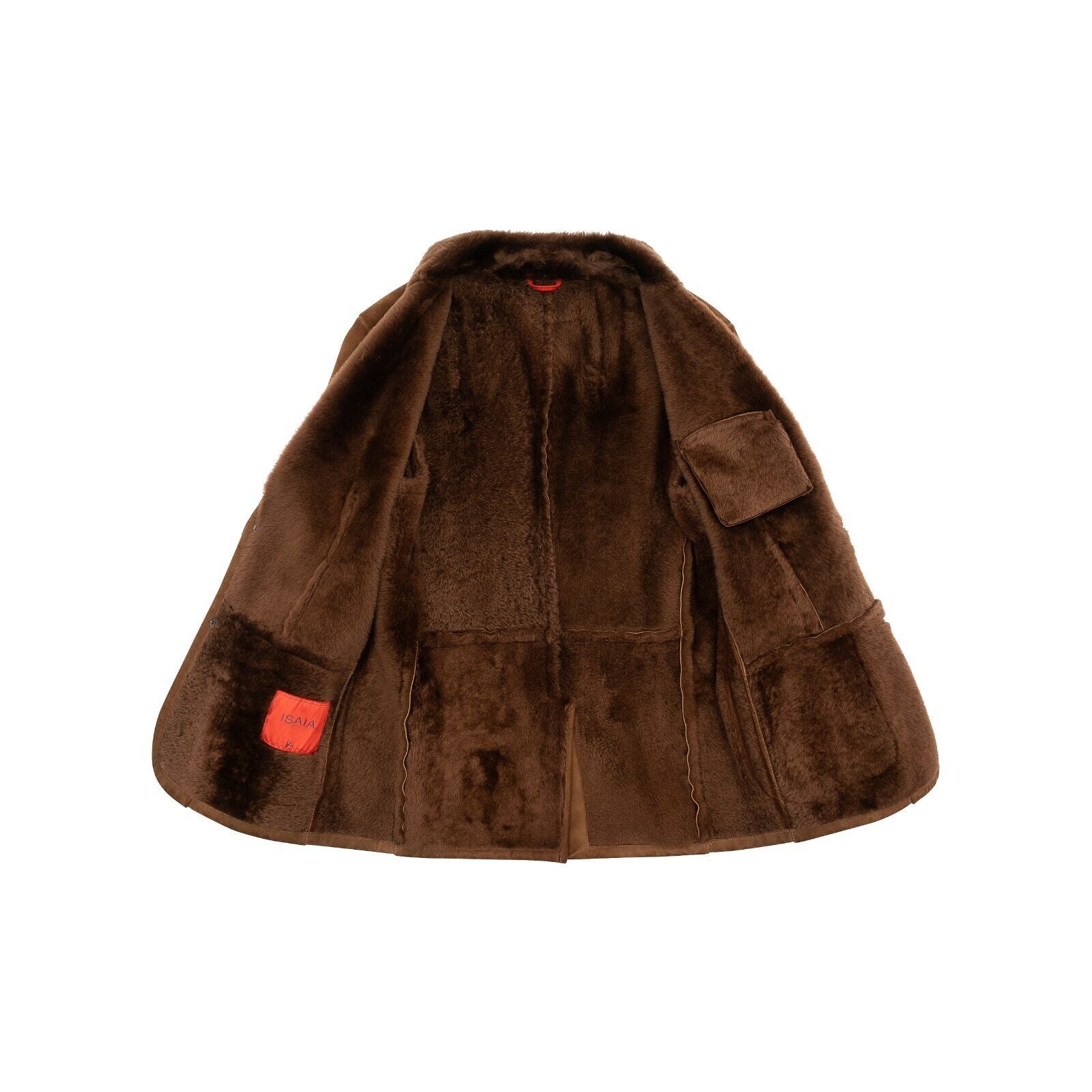 7.5K ISAIA NAPOLI Brown Jacket Coat 100% Suede Lambskin / Fur 36 US / 46 EU