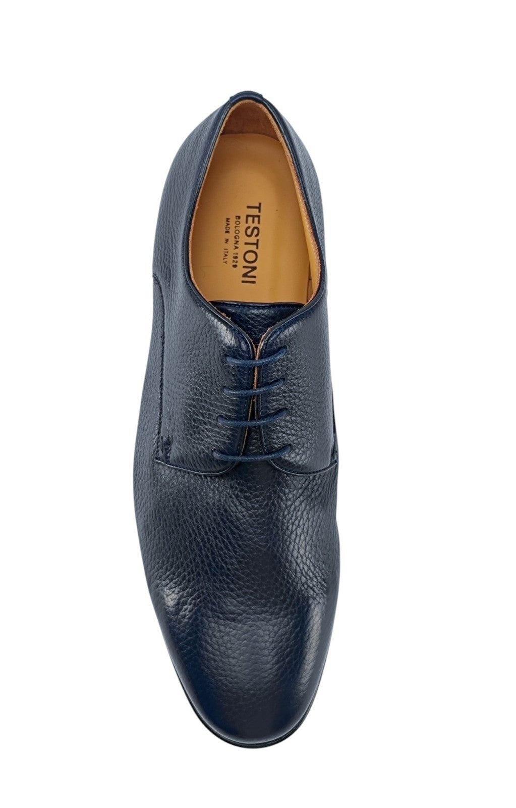 1200$ TESTONI "Portonovo" Blue Derby Shoes Soft Deerskin 8 UK / 9 US / 42 IT