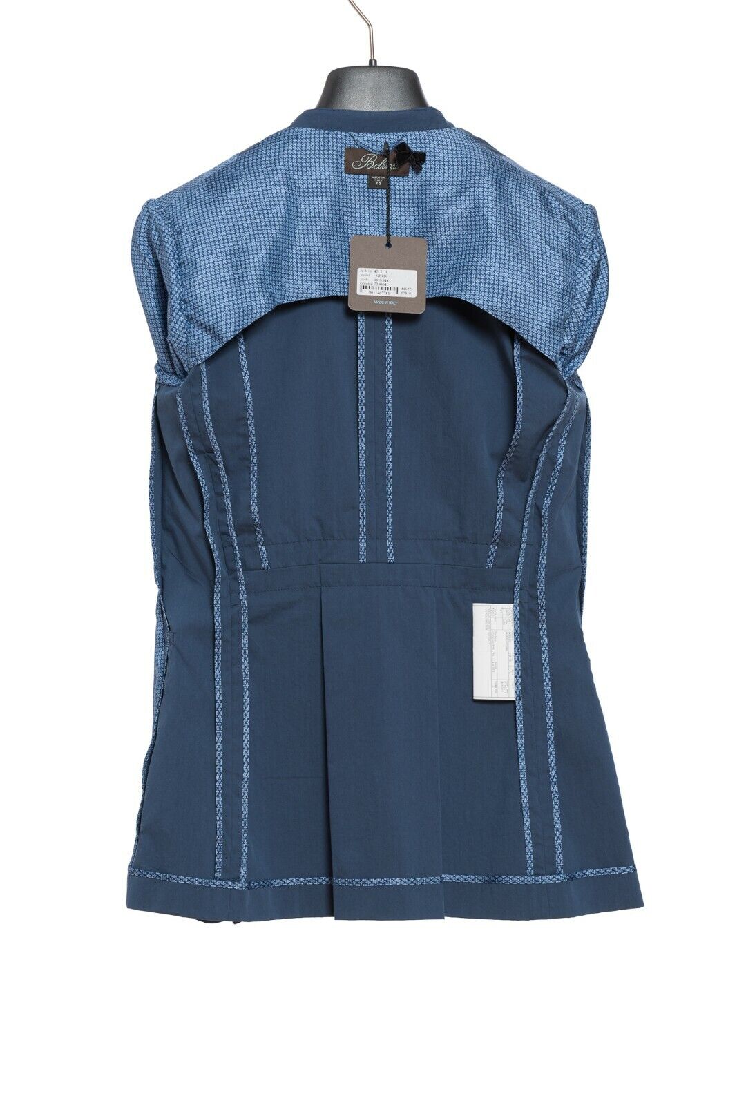 BELVEST Blue Cotton Woman Martingale Jacket Lined in Silk 42 IT / 6 US / 38 FR