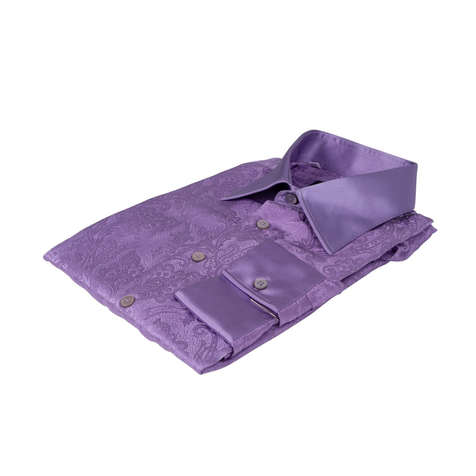 1400$ LUXURY GERLIN Shirt Jacquard Paisley 100% Silk 15.75 - 40 BIJAN