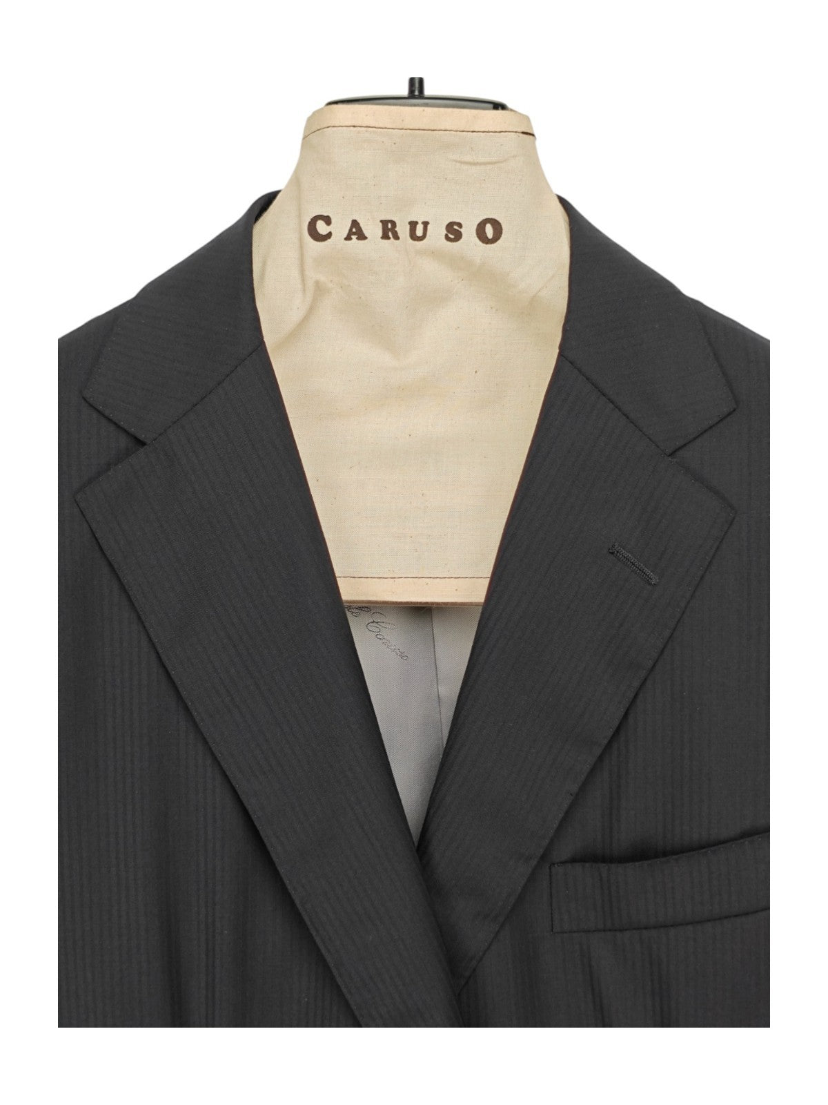 $2200 RAFFAELE CARUSO Blue Midnight Striped Suit LORO PIANA Wool 42 US / 52 EU