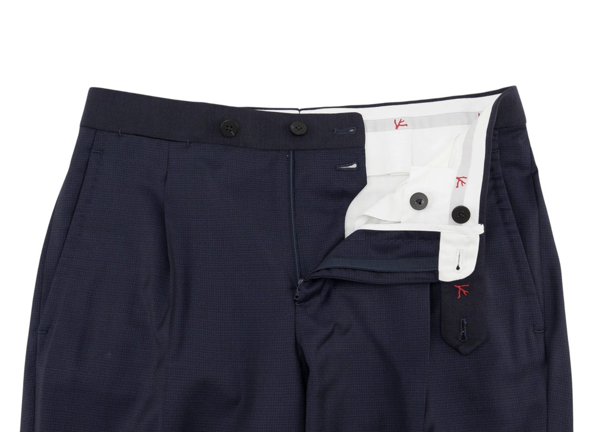 $7120 ISAIA NAPOLI Blue Navy Tuxedo Suit Fine Wool 170's & Silk 36 US 46 EU 8R