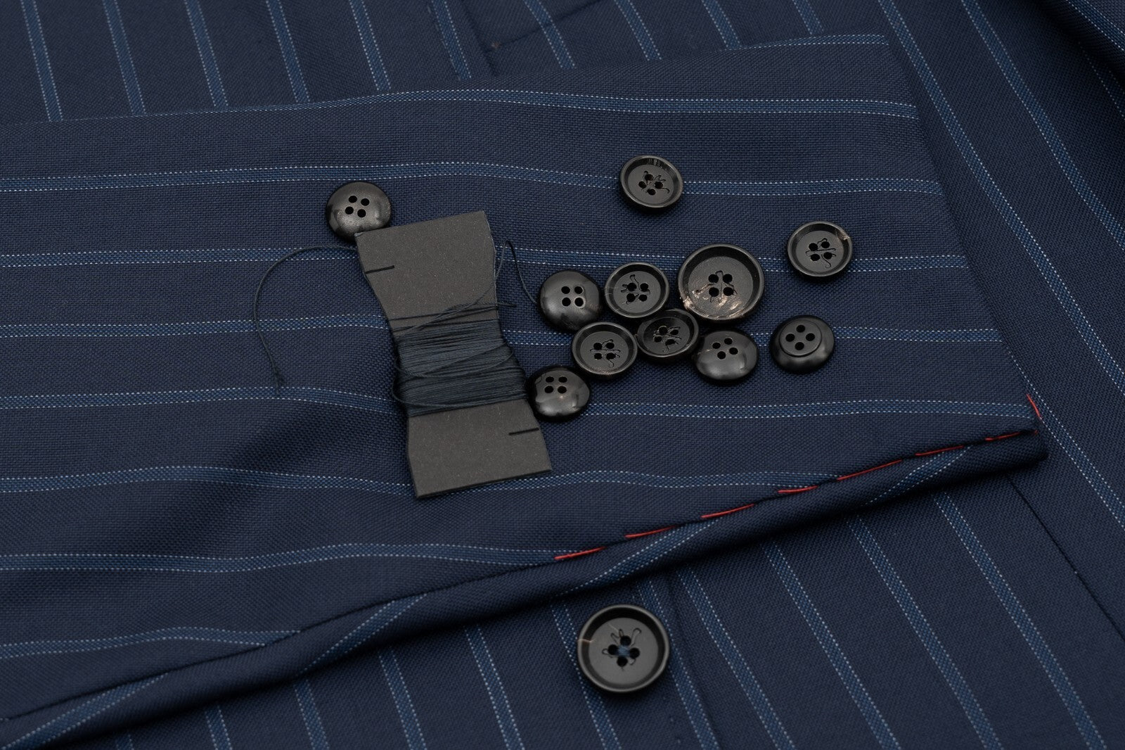 $5600 ISAIA NAPOLI Blue Hand-Sewn Striped Suit Fine Wool 36 US / 46 EU 8R