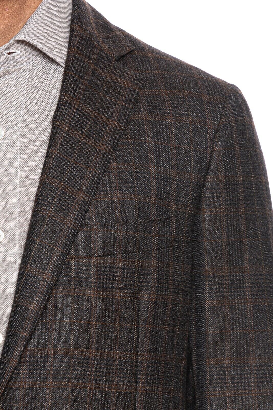 $2290 BELVEST Dark Brown Check Wool Jacket 44 US / 54 EU Drop 7R F/W 2018