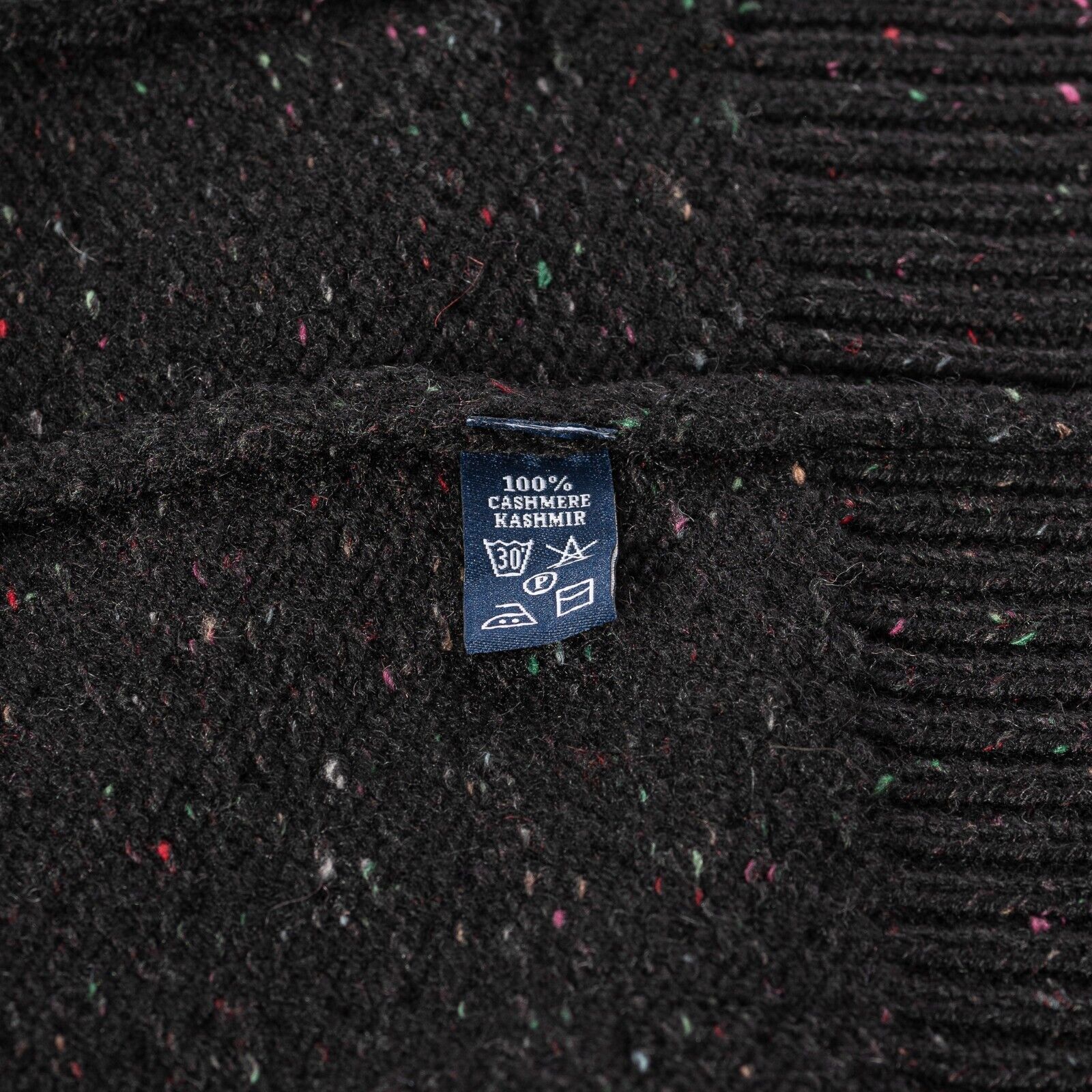 $1900 FEDELI CASHMERE Black Bomber Cardigan Donegal 100% Cashmere 40 US / 50 EU