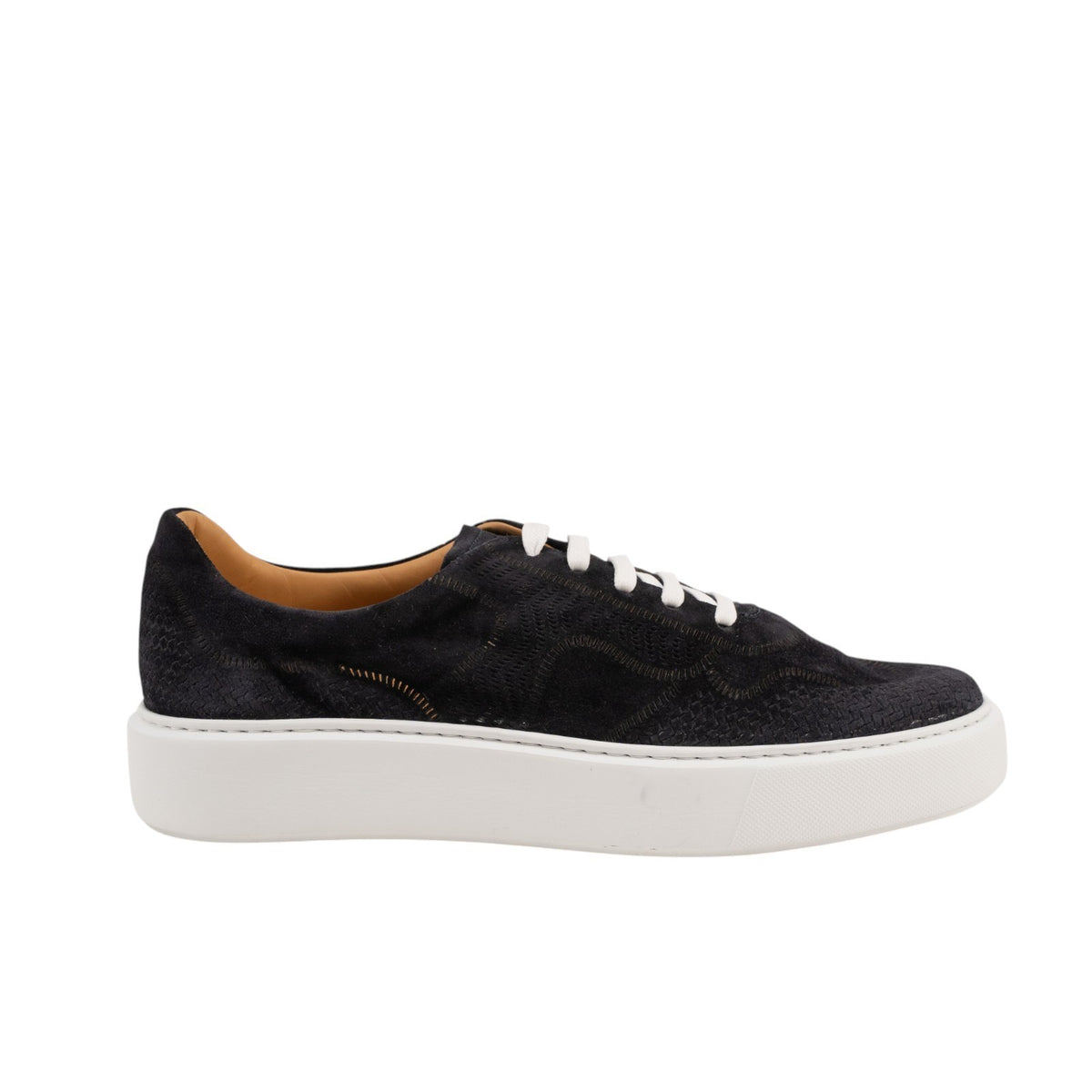 850$ TESTONI "Sassari" Sneaker Shoes Unlined Suede Navy 8 UK / 9 US / 42 IT
