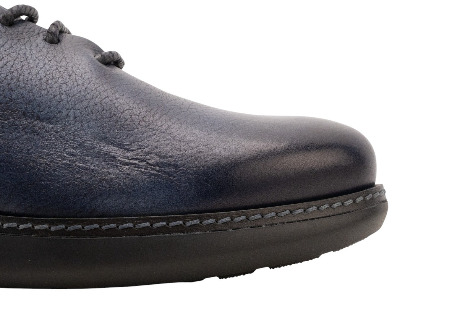 $1150 GIORGIO ARMANI Derby Sneakers Shoes buffered blue - Made In Italy