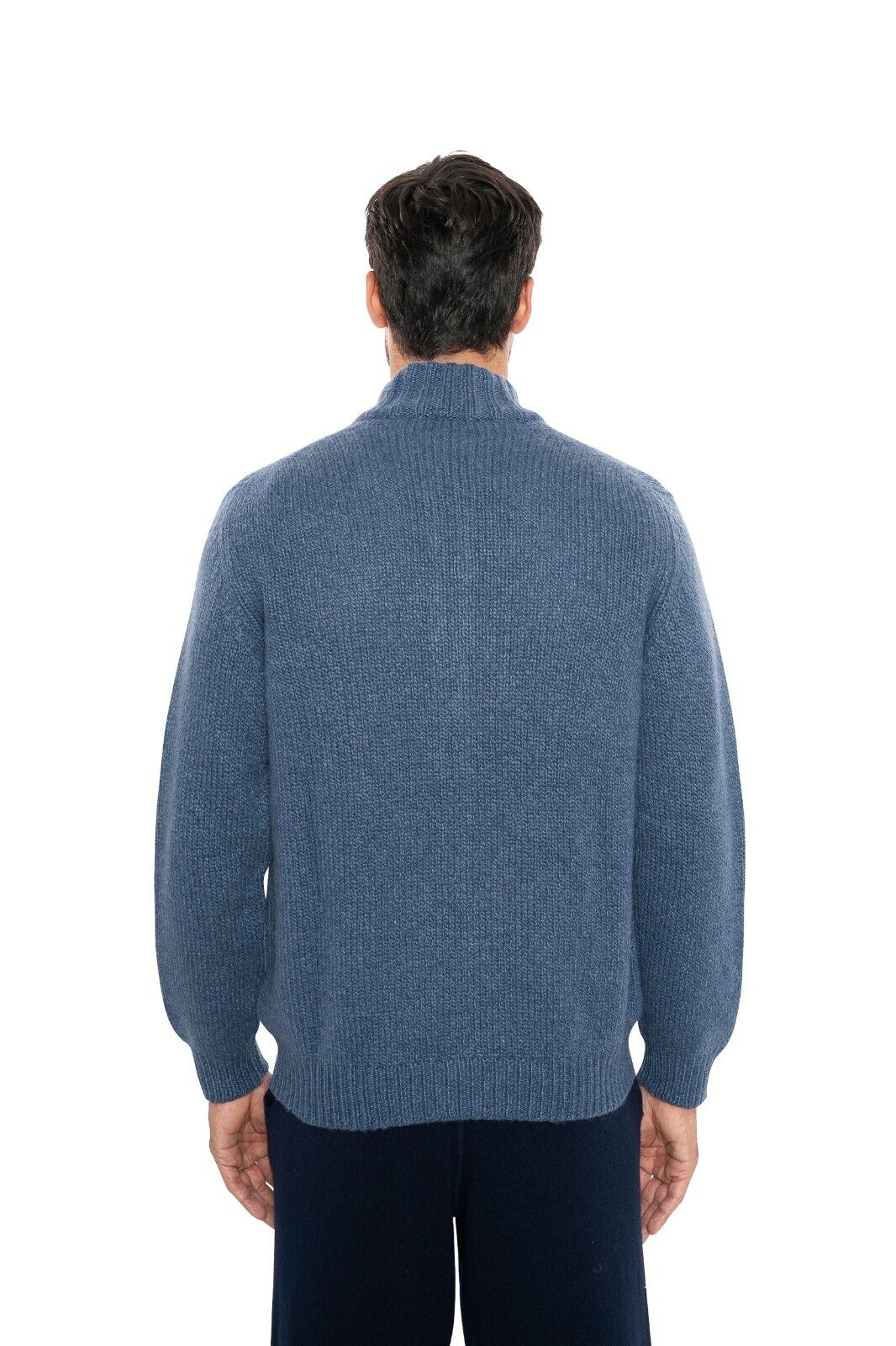 $2290 FEDELI CASHMERE "Malfilè" Blue Cardigan Jacket Full Zip Cashmer