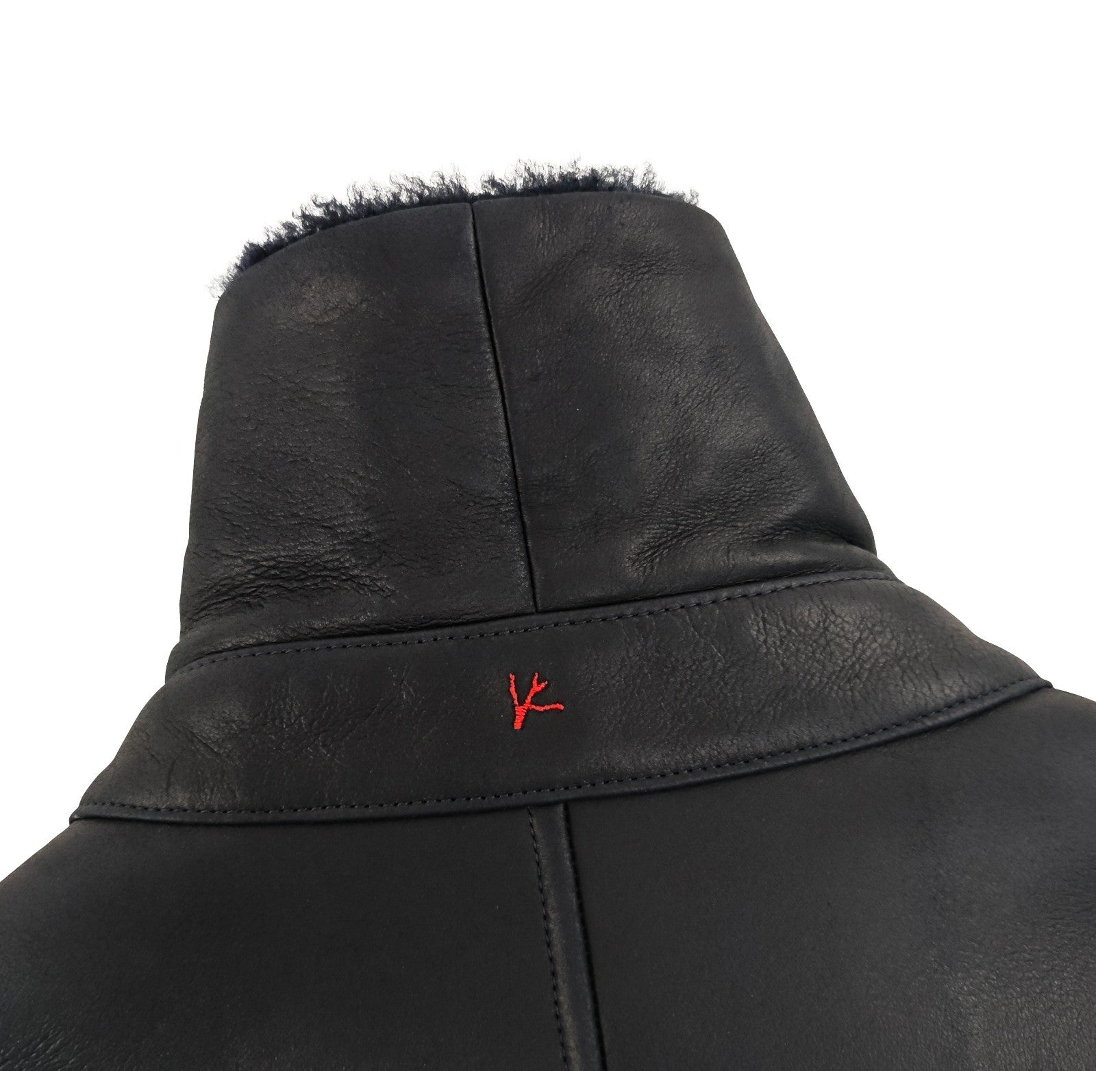 7400$ ISAIA NAPOLI Blue Midnight Shearling Coat 100% Lambskin 44 US / 54 EU