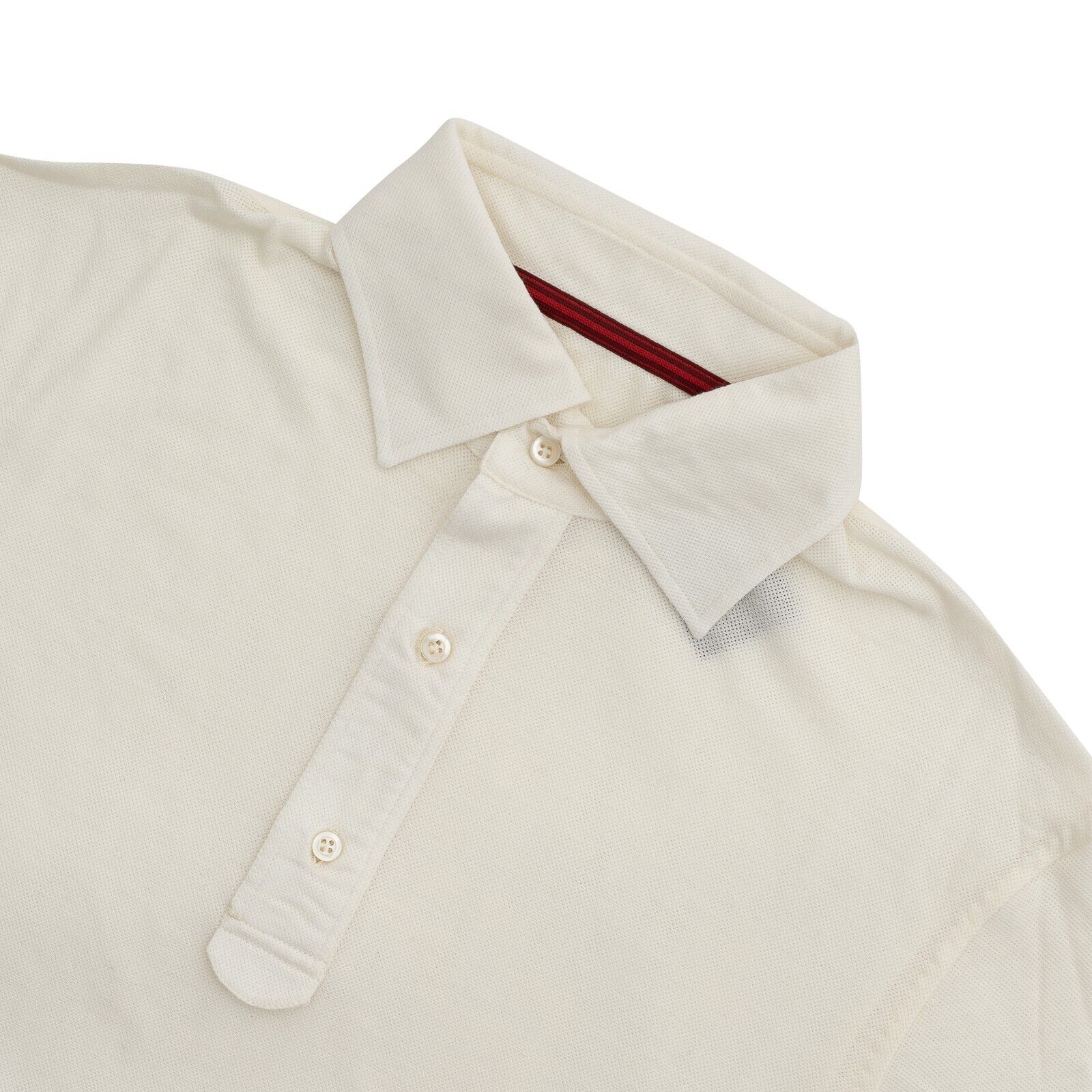 1200$ ISAIA NAPOLI "Iconico" Ivory Sartorial Knit Polo Sweater Wool Hand-Sewn