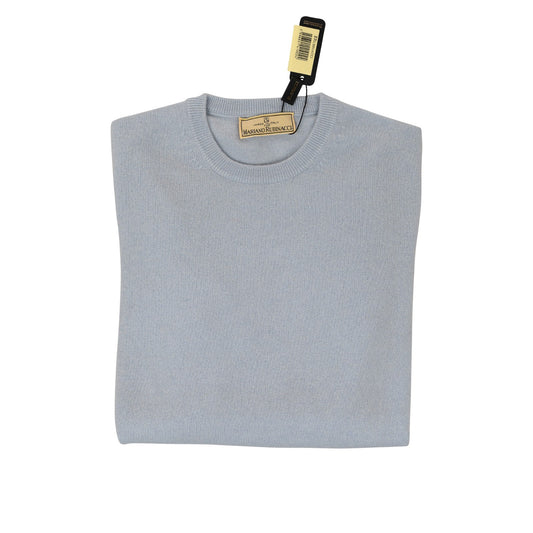 750$ RUBINACCI NAPOLI Light Blue Sweater Crewneck 100% Cashmere 38 US / 48 EU