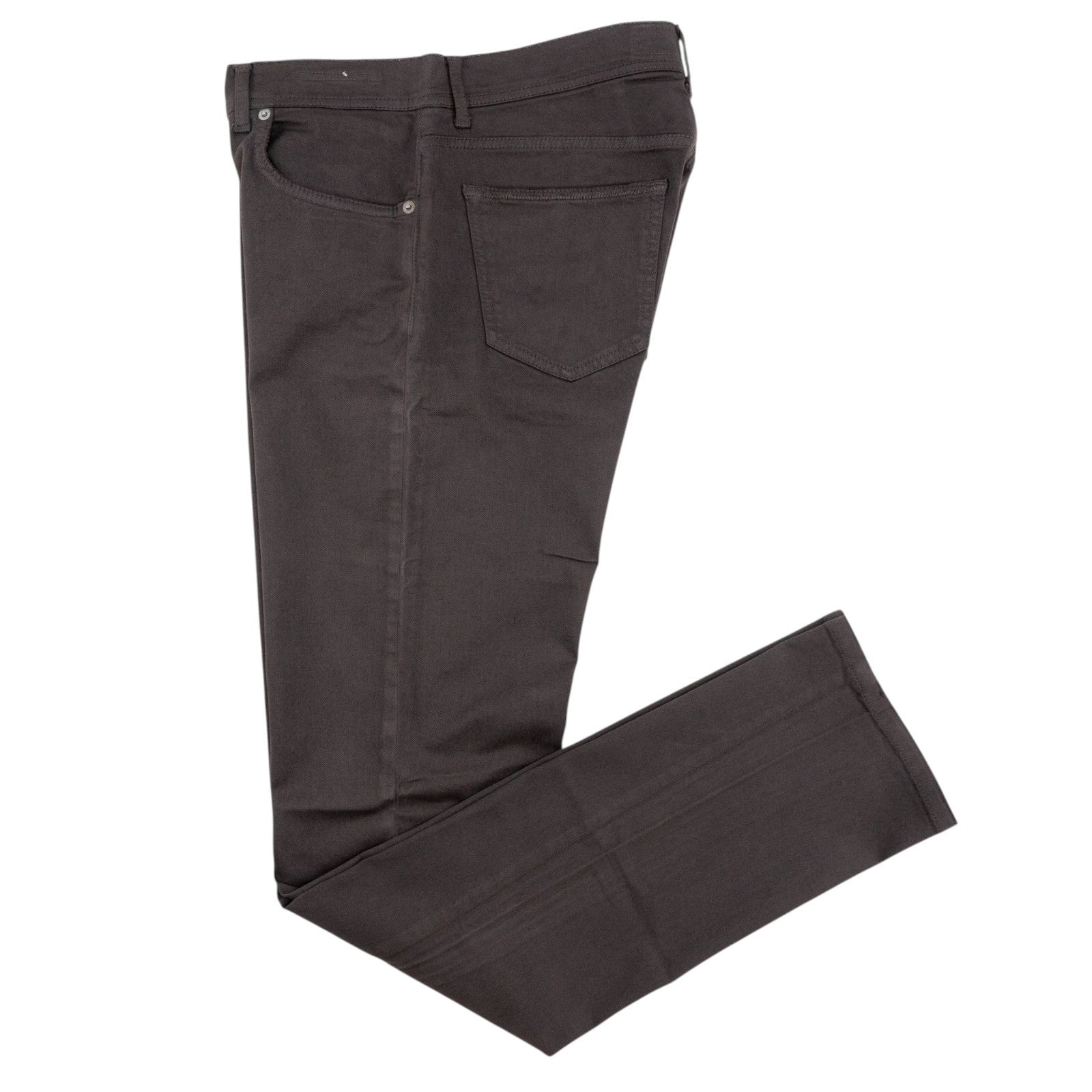 415$ LUIGI BORRELLI NAPOLI Solid Brown Denim Jeans Pant Cotton 35 US / 51 EU