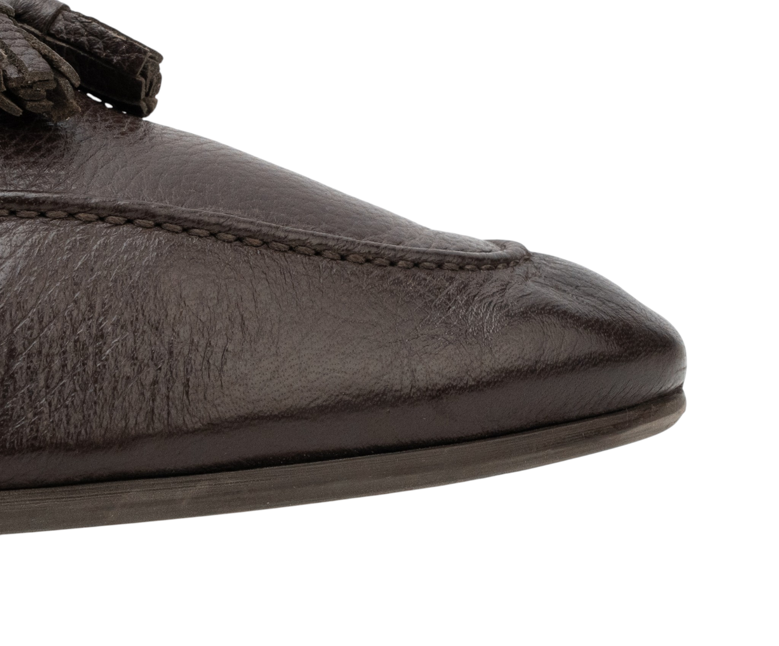 ISAIA NAPOLI Brown Deerskin Tassel Loafers Shoes Leather 9 UK / 10 US / 43 IT
