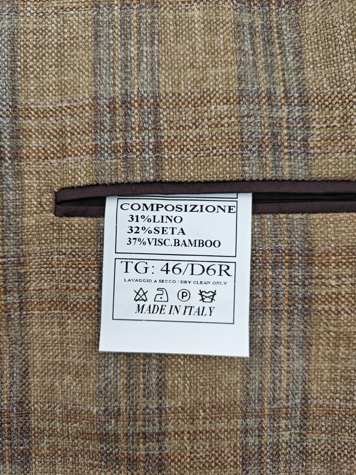 $1950 RUBINACCI NAPOLI Beige Jacket Sport Coat Silk Linen Bamboo 36 US / 46 EU